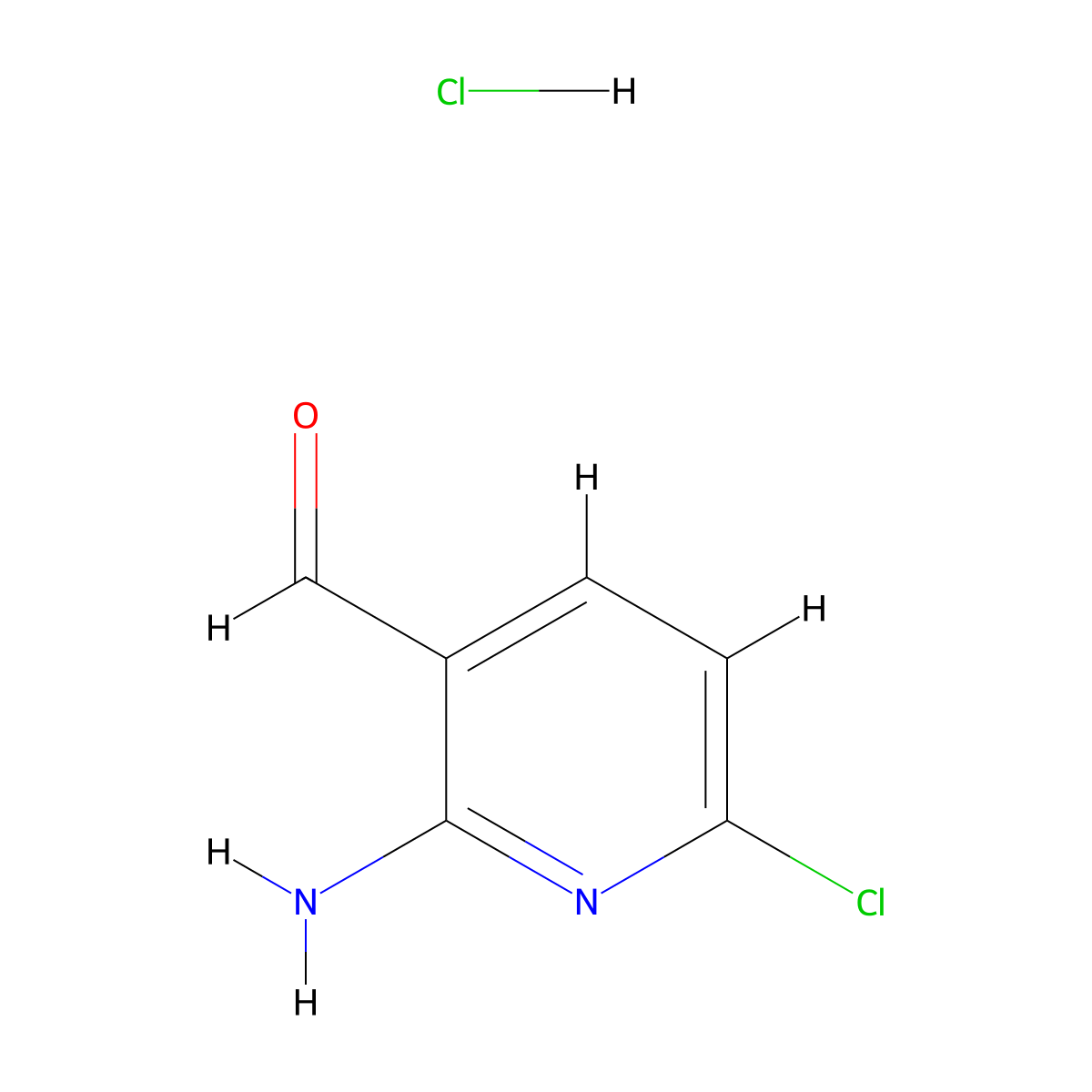 2-Amino-6-chloropyridine-3-carbaldehyde hydrochloride molecular structure, CAS 2901101-86-6