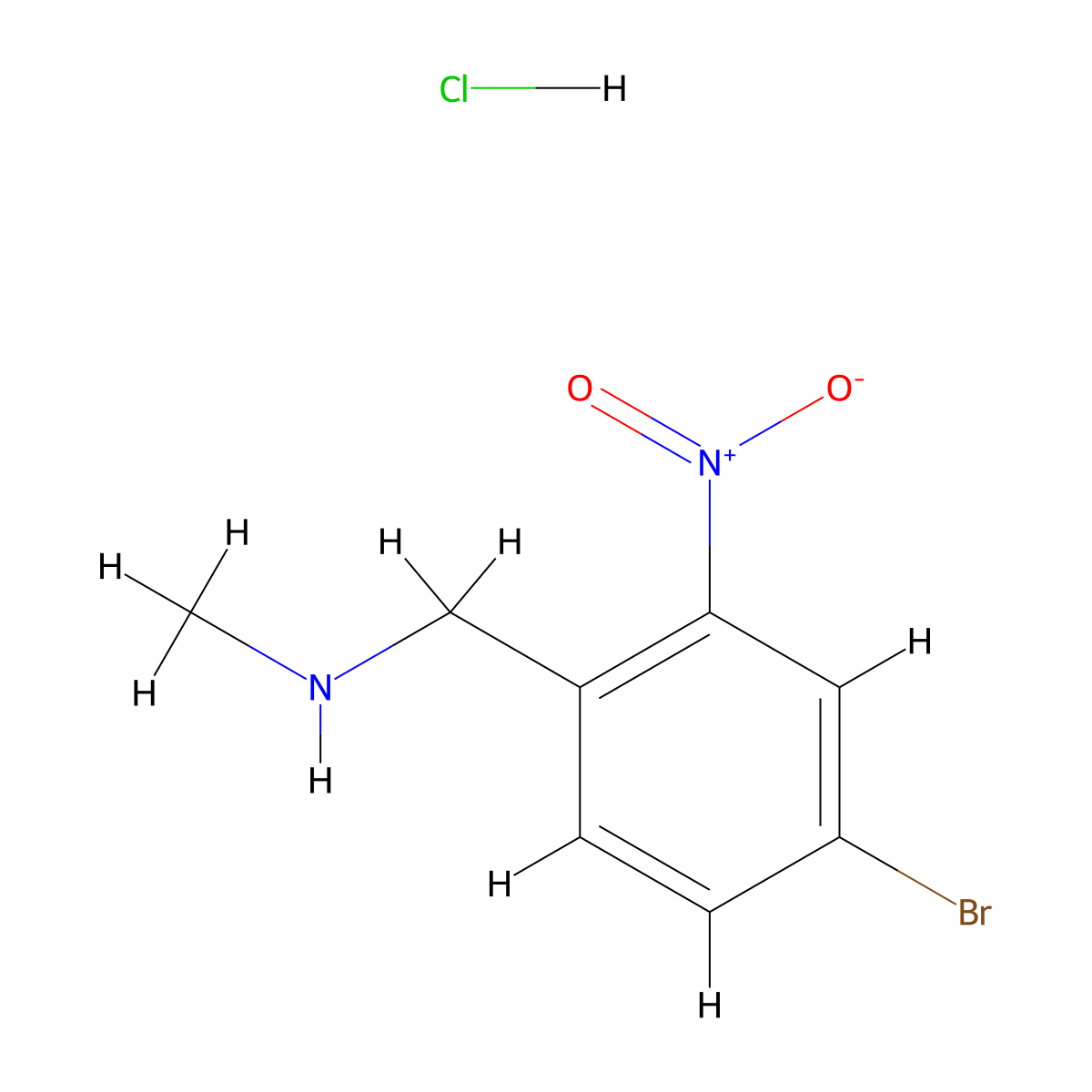 [(4-Bromo-2-nitrophenyl)methyl](methyl)amine hydrochloride molecular structure, CAS 2901101-91-3