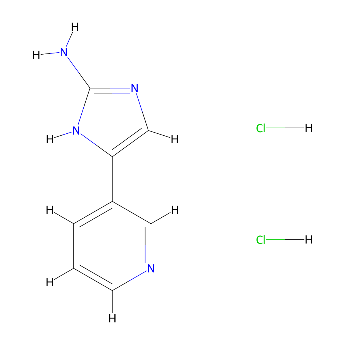 4-(pyridin-3-yl)-1H-imidazol-2-aminedihydrochloride molecular structure, CAS 2901101-96-8