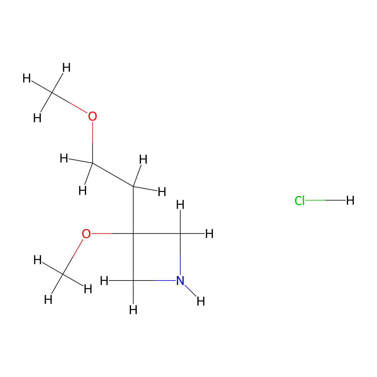 3-Methoxy-3-(2-methoxyethyl)azetidine hydrochloride molecular structure, CAS 2901102-00-7