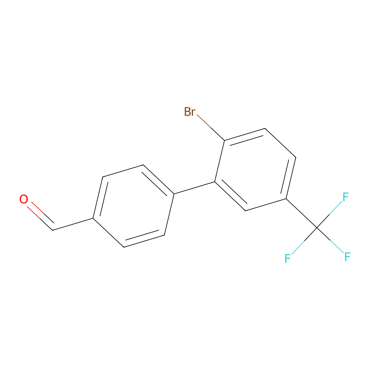 2'-Bromo-5'-(trifluoromethyl)-[1,1'-biphenyl]-4-carbaldehyde molecular structure, CAS 2901102-02-9