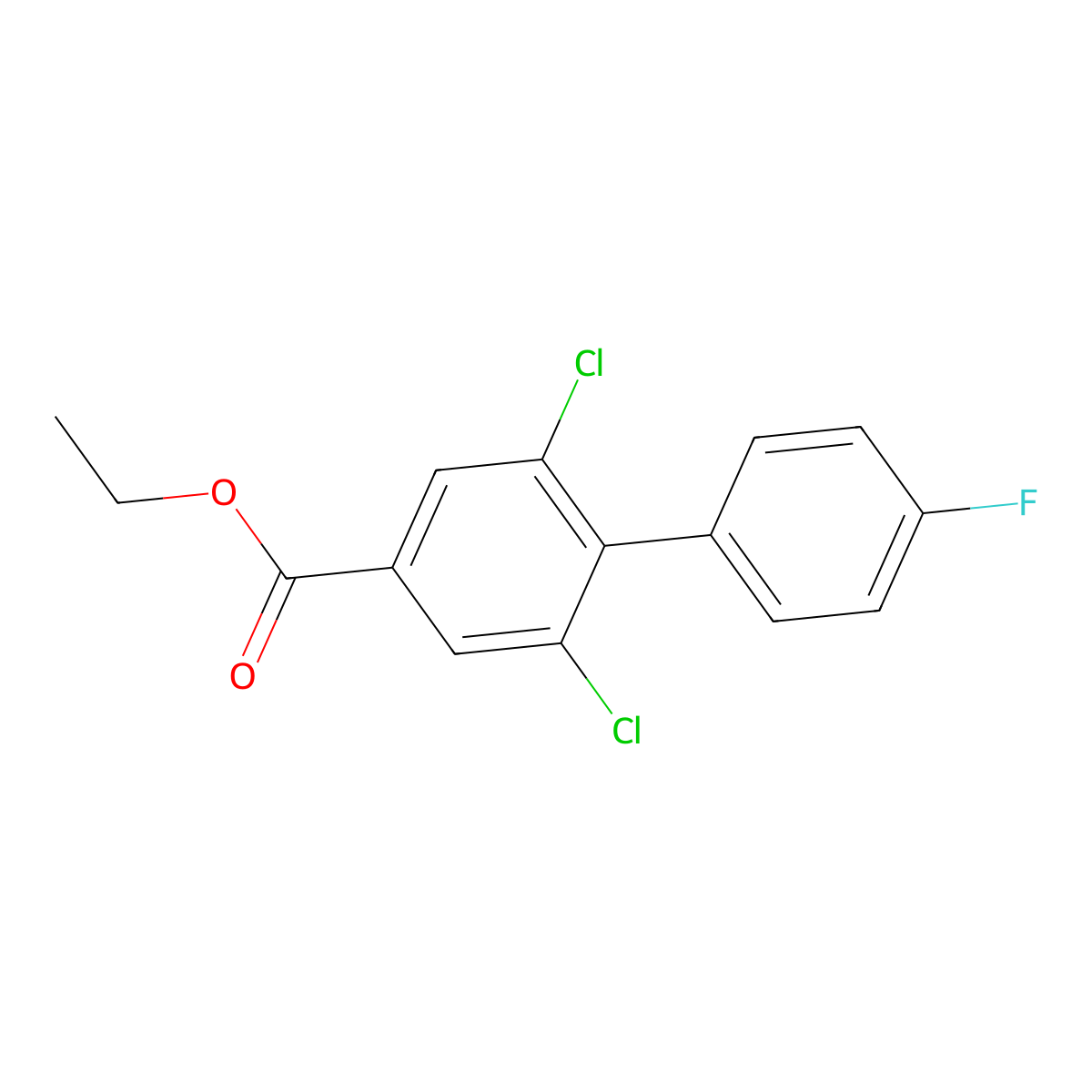 Ethyl 2,6-dichloro-4'-fluoro-[1,1'-biphenyl]-4-carboxylate molecular structure, CAS 2901102-04-1