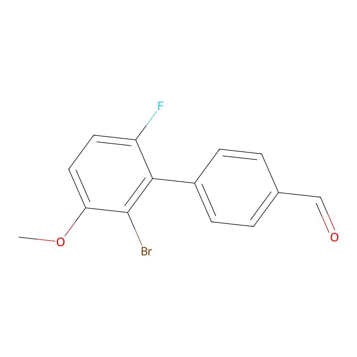 2'-Bromo-6'-fluoro-3'-methoxy-[1,1'-biphenyl]-4-carbaldehyde molecular structure, CAS 2901102-05-2