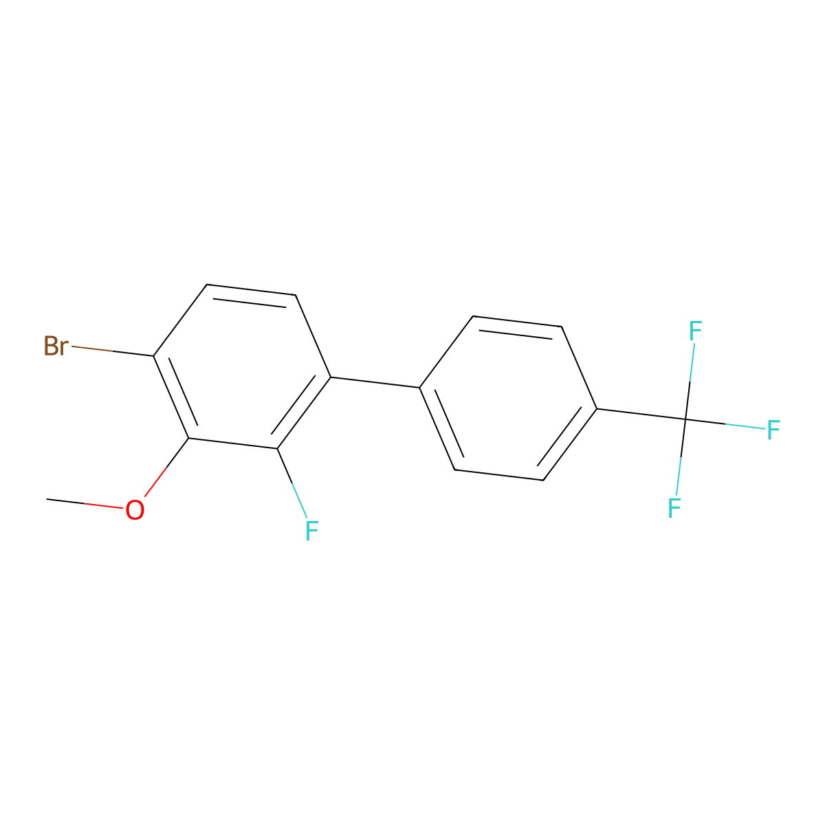 4-Bromo-2-fluoro-3-methoxy-4'-(trifluoromethyl)-1,1'-biphenyl molecular structure, CAS 2901102-07-4