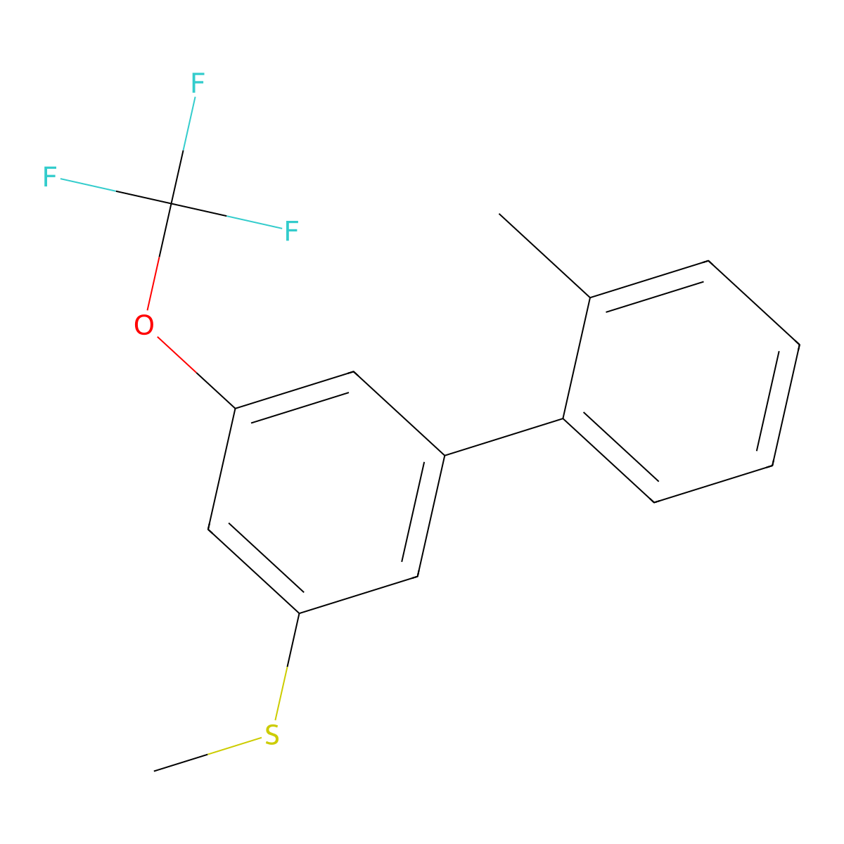 Methyl(2'-methyl-5-(trifluoromethoxy)-[1,1'-biphenyl]-3-yl)sulfane molecular structure, CAS 2901102-08-5