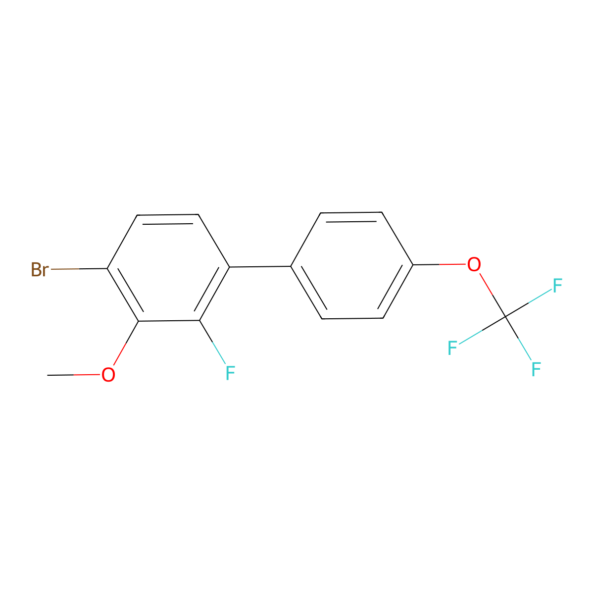 4-Bromo-2-fluoro-3-methoxy-4'-(trifluoromethoxy)-1,1'-biphenyl molecular structure, CAS 2901102-11-0