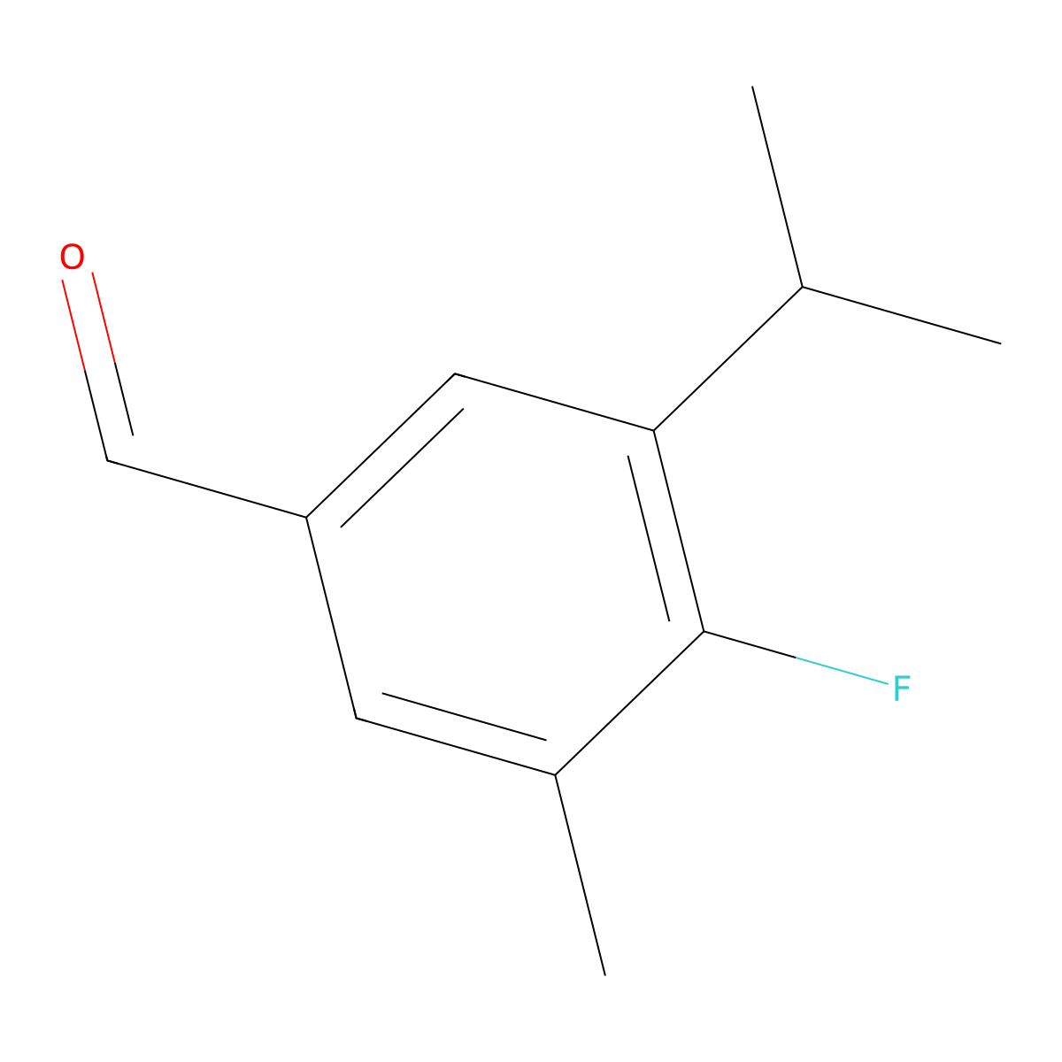 4-Fluoro-3-isopropyl-5-methylbenzaldehyde molecular structure, CAS 2901102-13-2