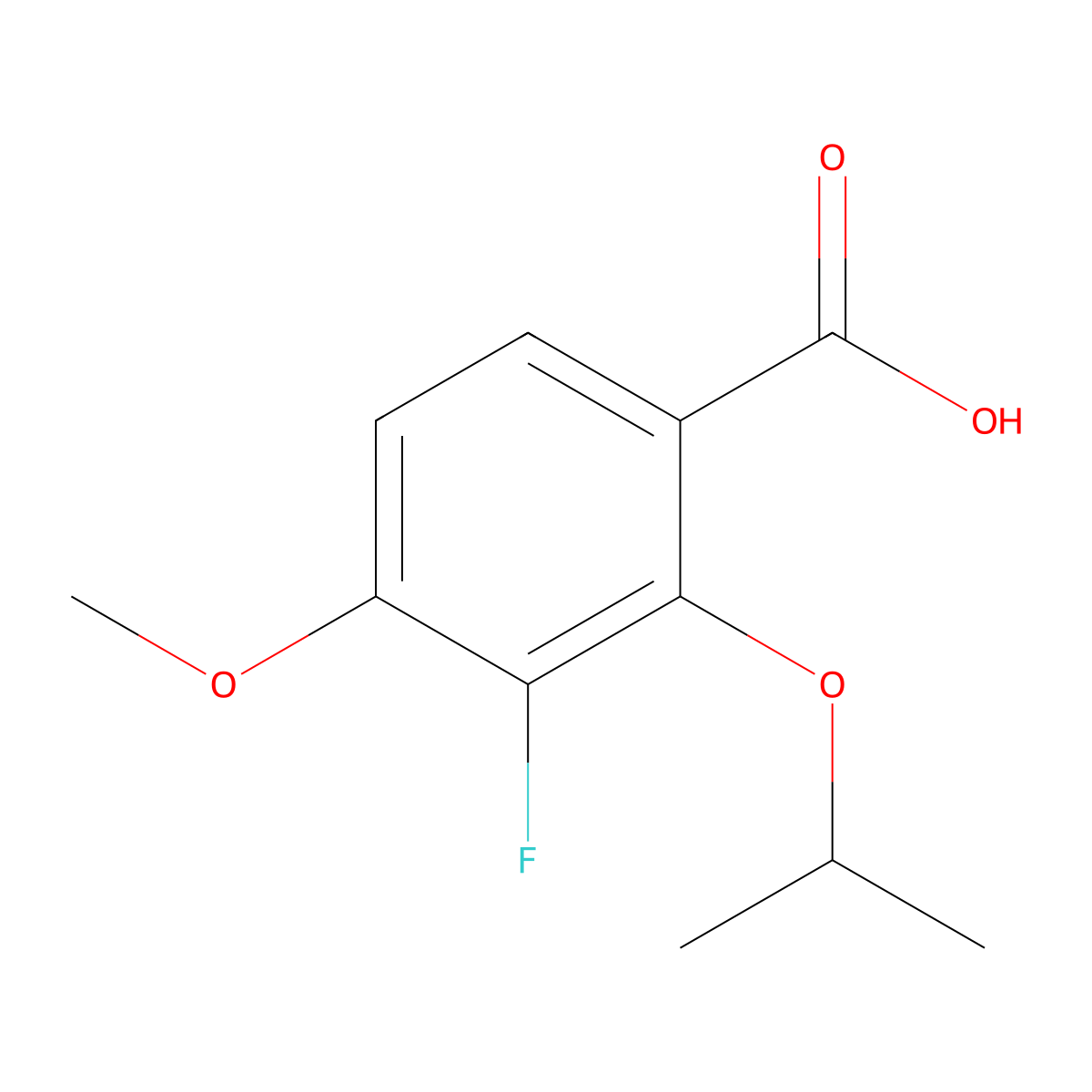 3-Fluoro-2-isopropoxy-4-methoxybenZoic acid molecular structure, CAS 2901102-14-3