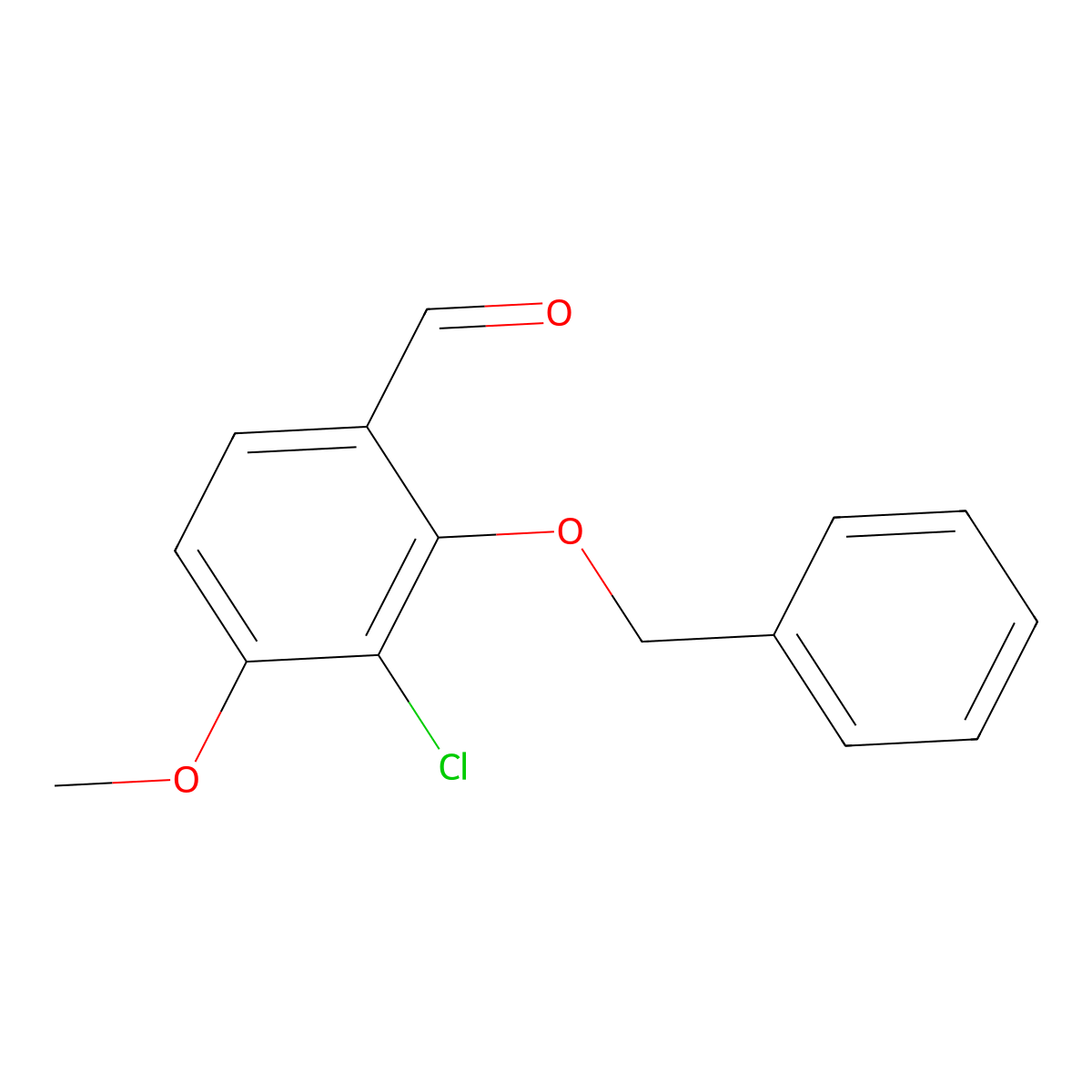 2-(Benzyloxy)-3-chloro-4-methoxybenzaldehyde molecular structure, CAS 2901102-17-6