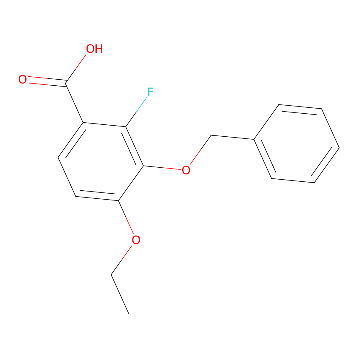 3-(BenZyloxy)-4-ethoxy-2-fluorobenZoic acid molecular structure, CAS 2901102-19-8