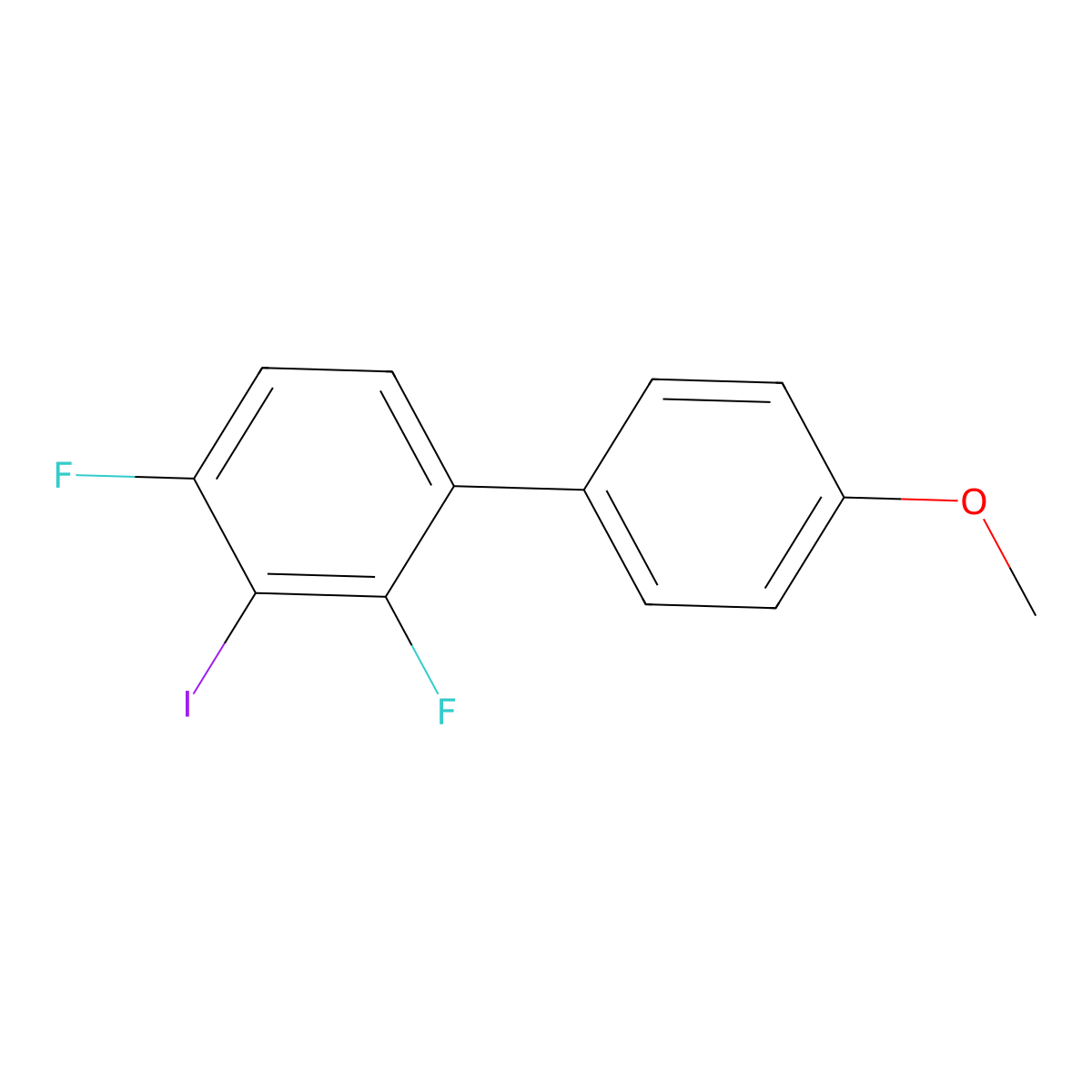 2,4-Difluoro-3-iodo-4'-methoxy-1,1'-biphenyl molecular structure, CAS 2901102-21-2