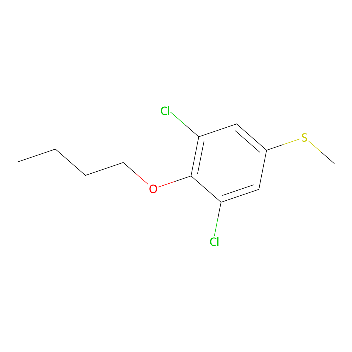 (4-Butoxy-3,5-dichlorophenyl)(methyl)sulfane molecular structure, CAS 2901102-24-5