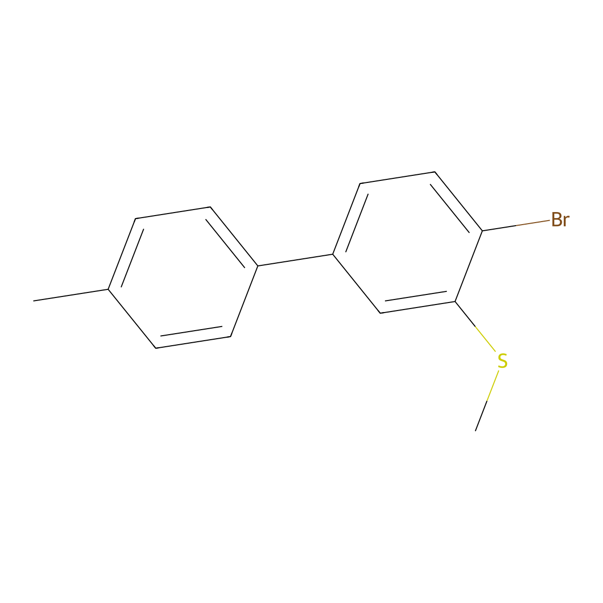 (4-Bromo-4'-methyl-[1,1'-biphenyl]-3-yl)(methyl)sulfane molecular structure, CAS 2901102-26-7