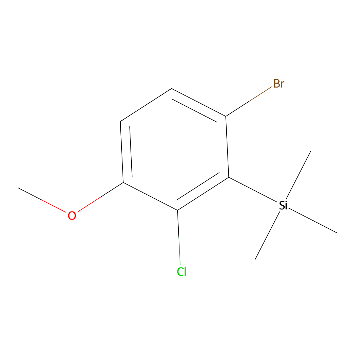 (6-Bromo-2-chloro-3-methoxyphenyl)trimethylsilane molecular structure, CAS 2901102-27-8