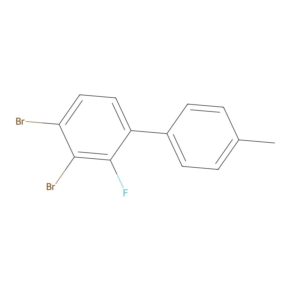 3,4-Dibromo-2-fluoro-4'-methyl-1,1'-biphenyl molecular structure, CAS 2901102-28-9