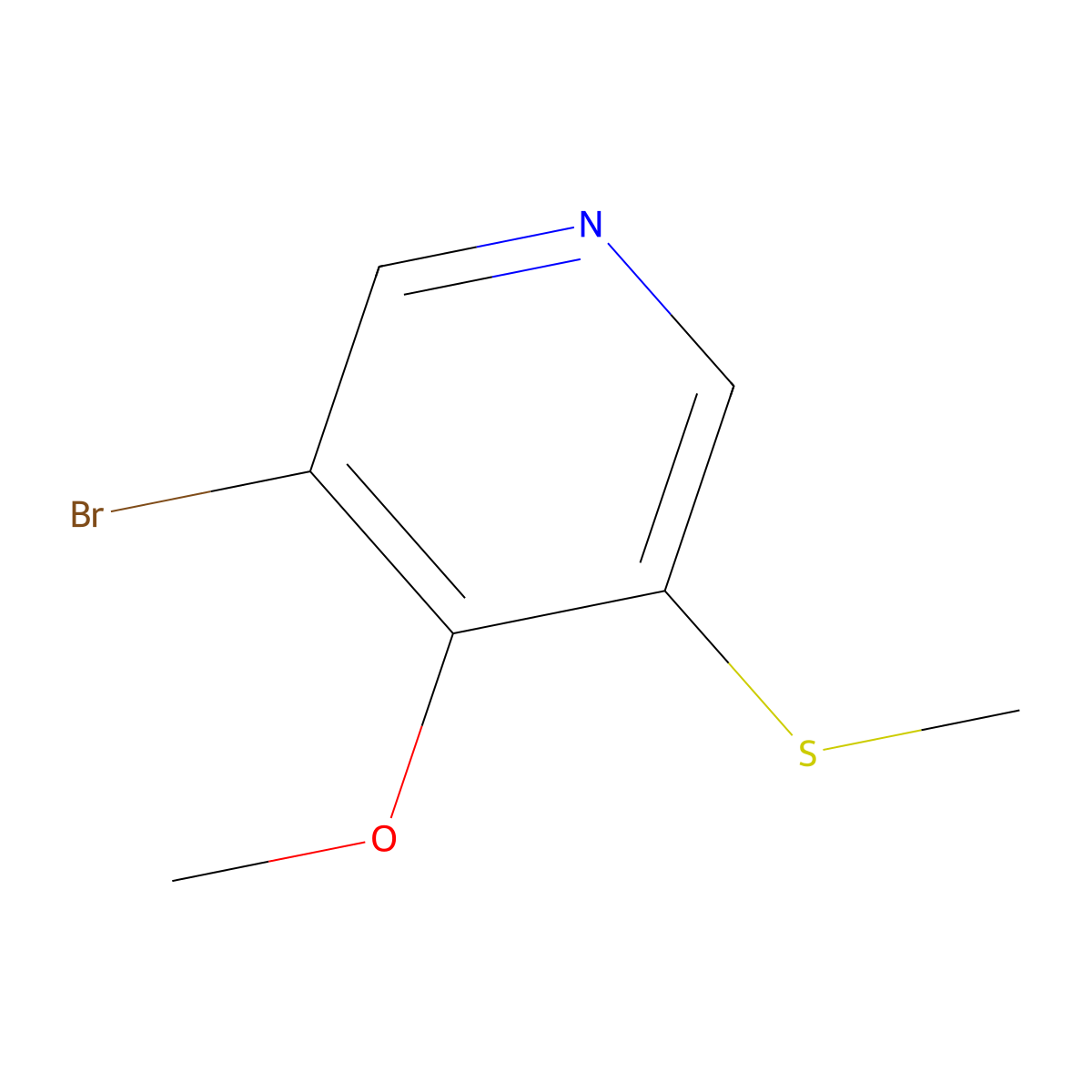 3-Bromo-4-methoxy-5-(methylthio)pyridine molecular structure, CAS 2901102-29-0