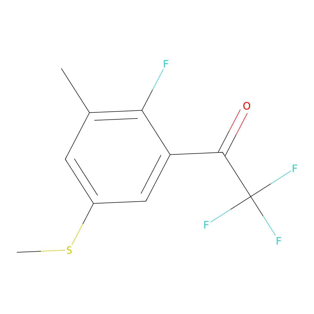 2,2,2-Trifluoro-1-(2-fluoro-3-methyl-5-(methylthio)phenyl)ethanone molecular structure, CAS 2901102-32-5