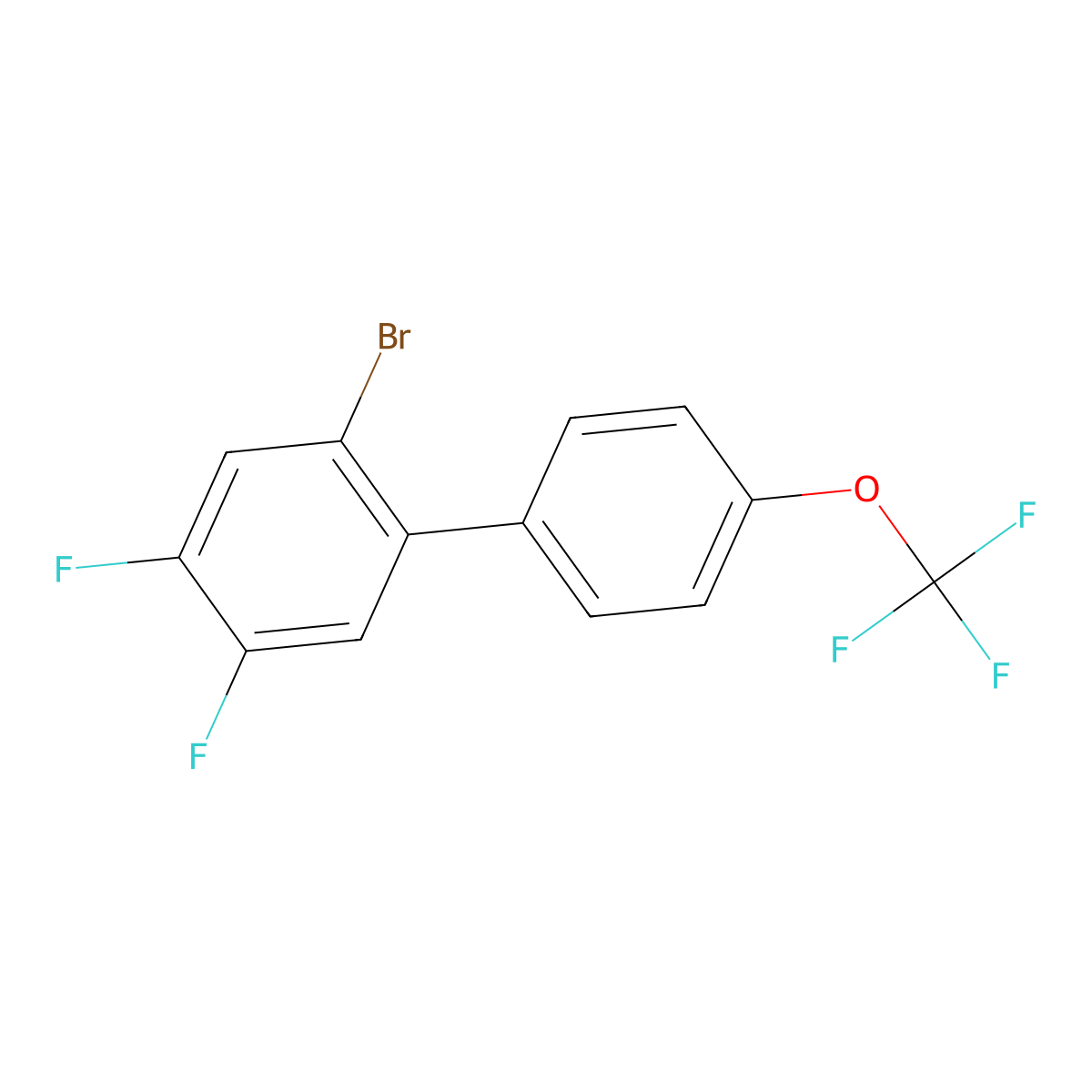 2-Bromo-4,5-difluoro-4'-(trifluoromethoxy)-1,1'-biphenyl molecular structure, CAS 2901102-35-8
