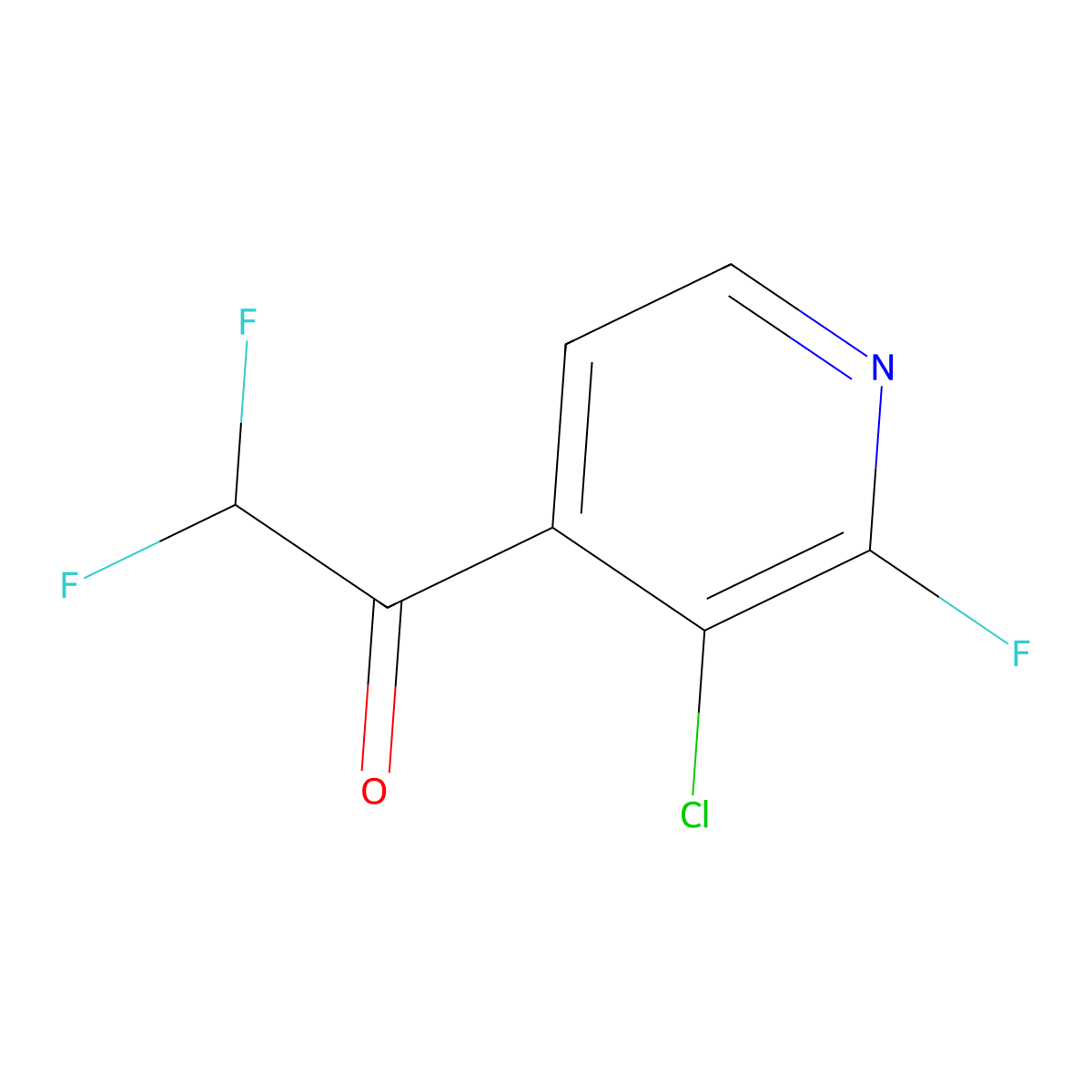 1-(3-Chloro-2-fluoropyridin-4-yl)-2,2-difluoroethanone molecular structure, CAS 2901102-36-9
