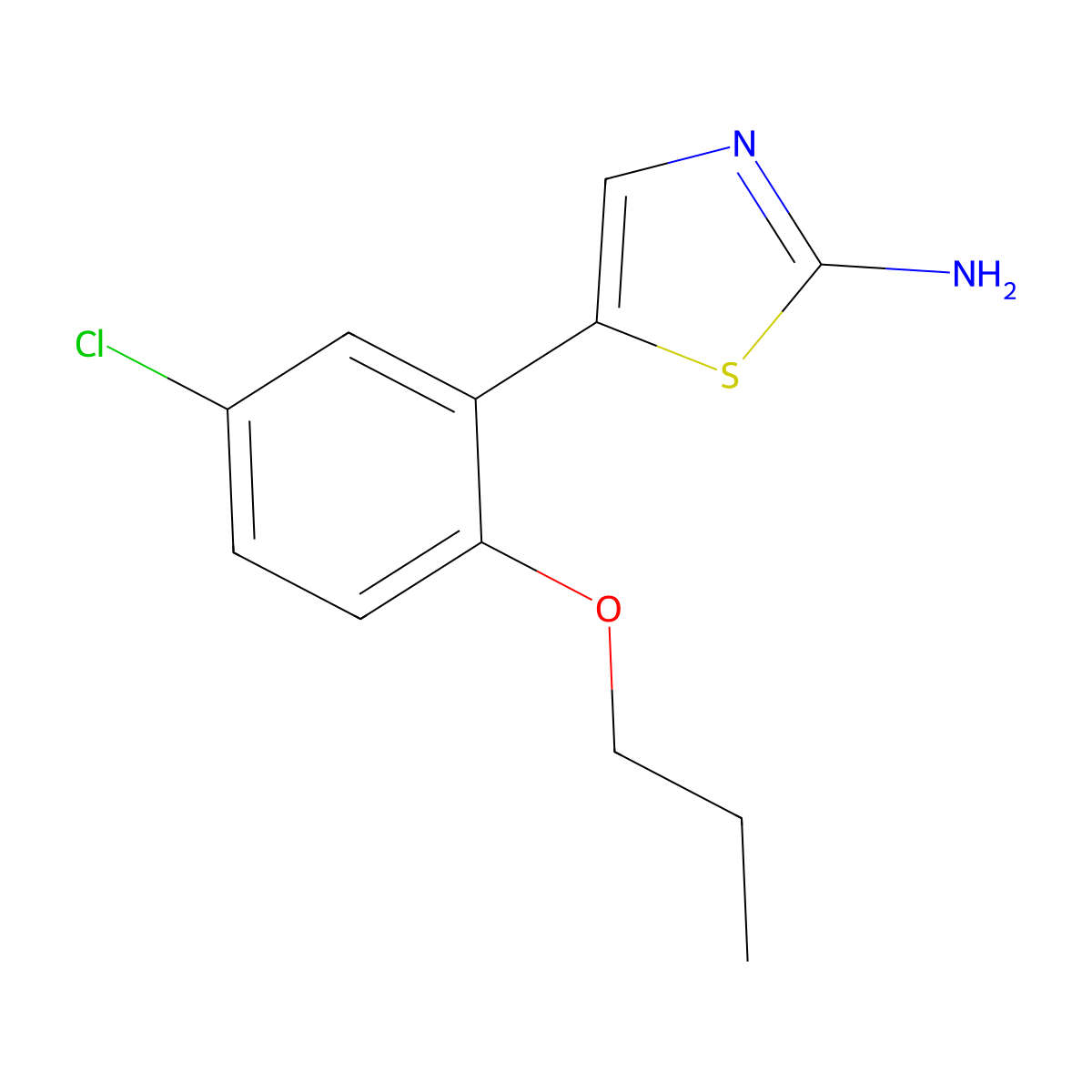 5-(5-Chloro-2-propoxyphenyl)thiazol-2-amine molecular structure, CAS 2901102-42-7