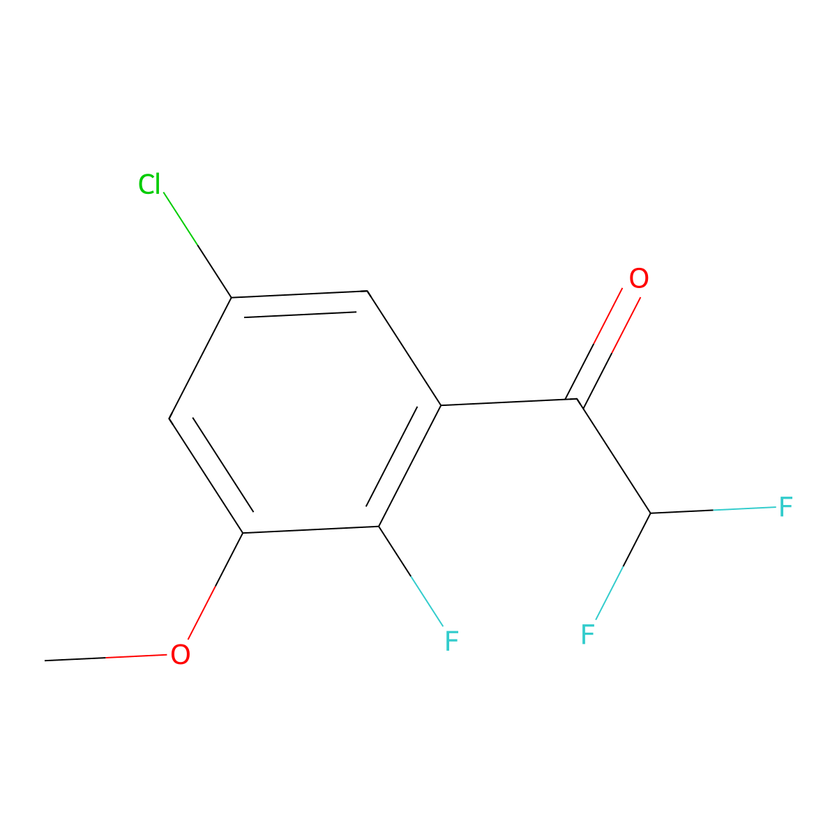 1-(5-Chloro-2-fluoro-3-methoxyphenyl)-2,2-difluoroethanone molecular structure, CAS 2901102-43-8