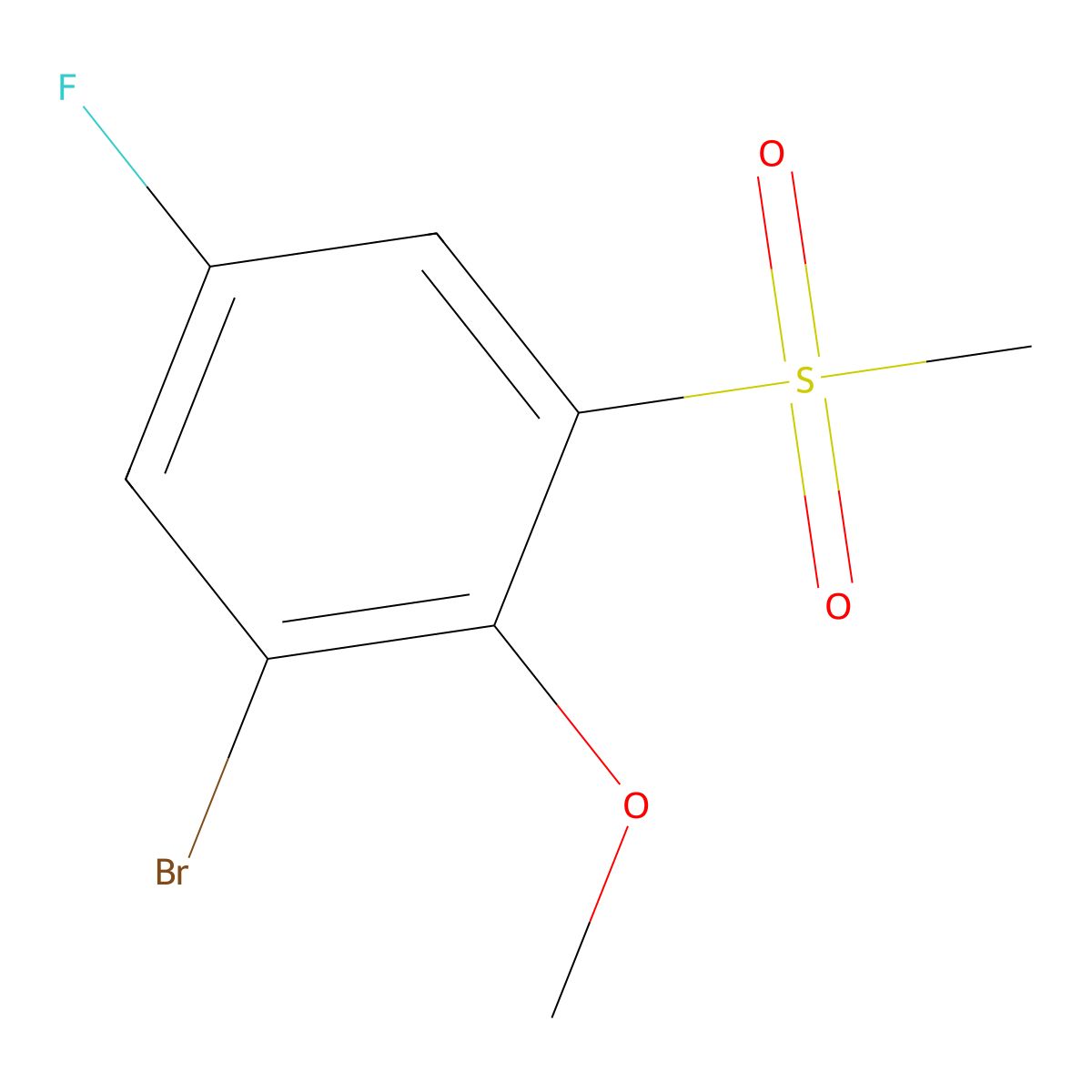 1-Bromo-5-fluoro-2-methoxy-3-(methylsulfonyl)benZene molecular structure, CAS 2901102-45-0