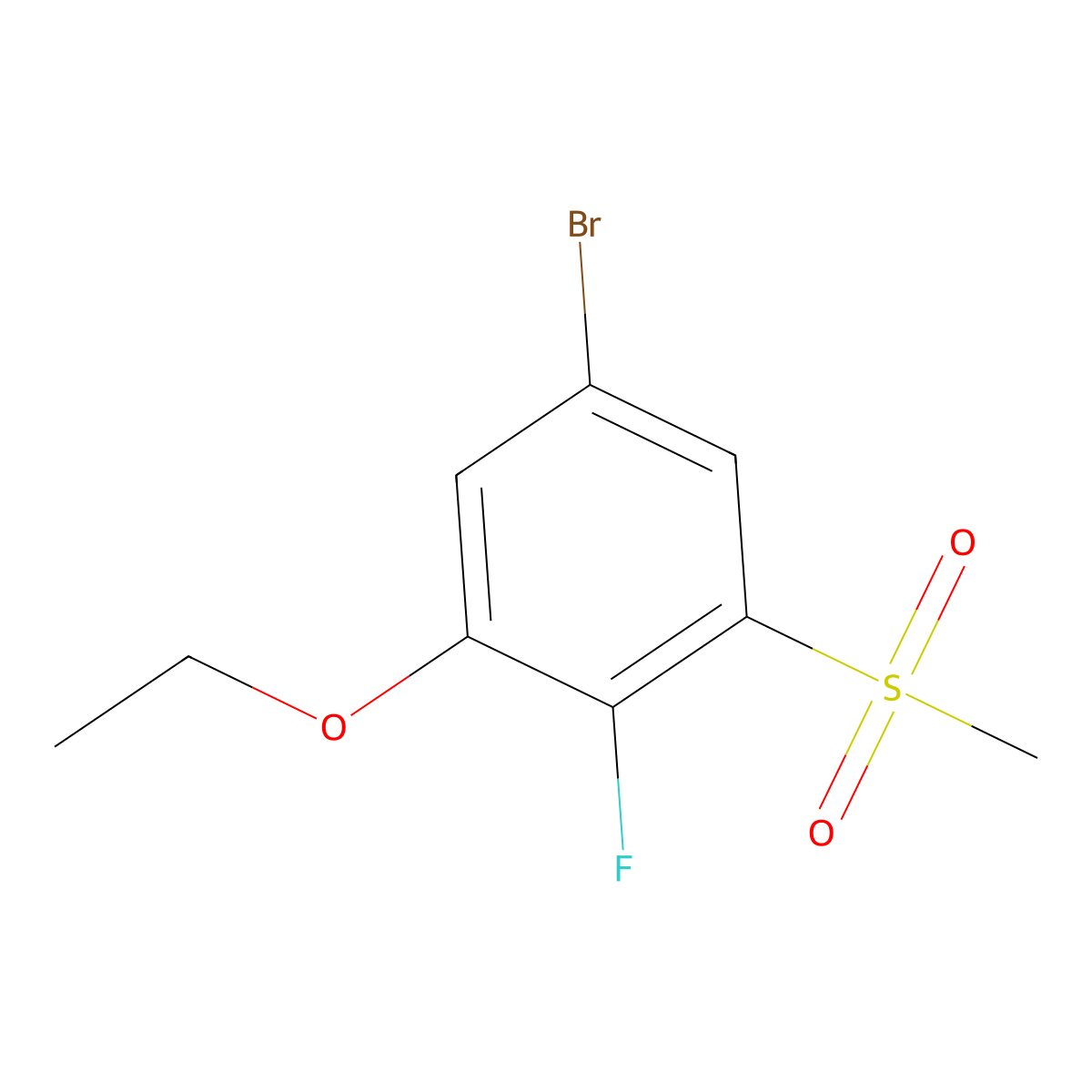 5-Bromo-1-ethoxy-2-fluoro-3-(methylsulfonyl)benzene molecular structure, CAS 2901102-53-0
