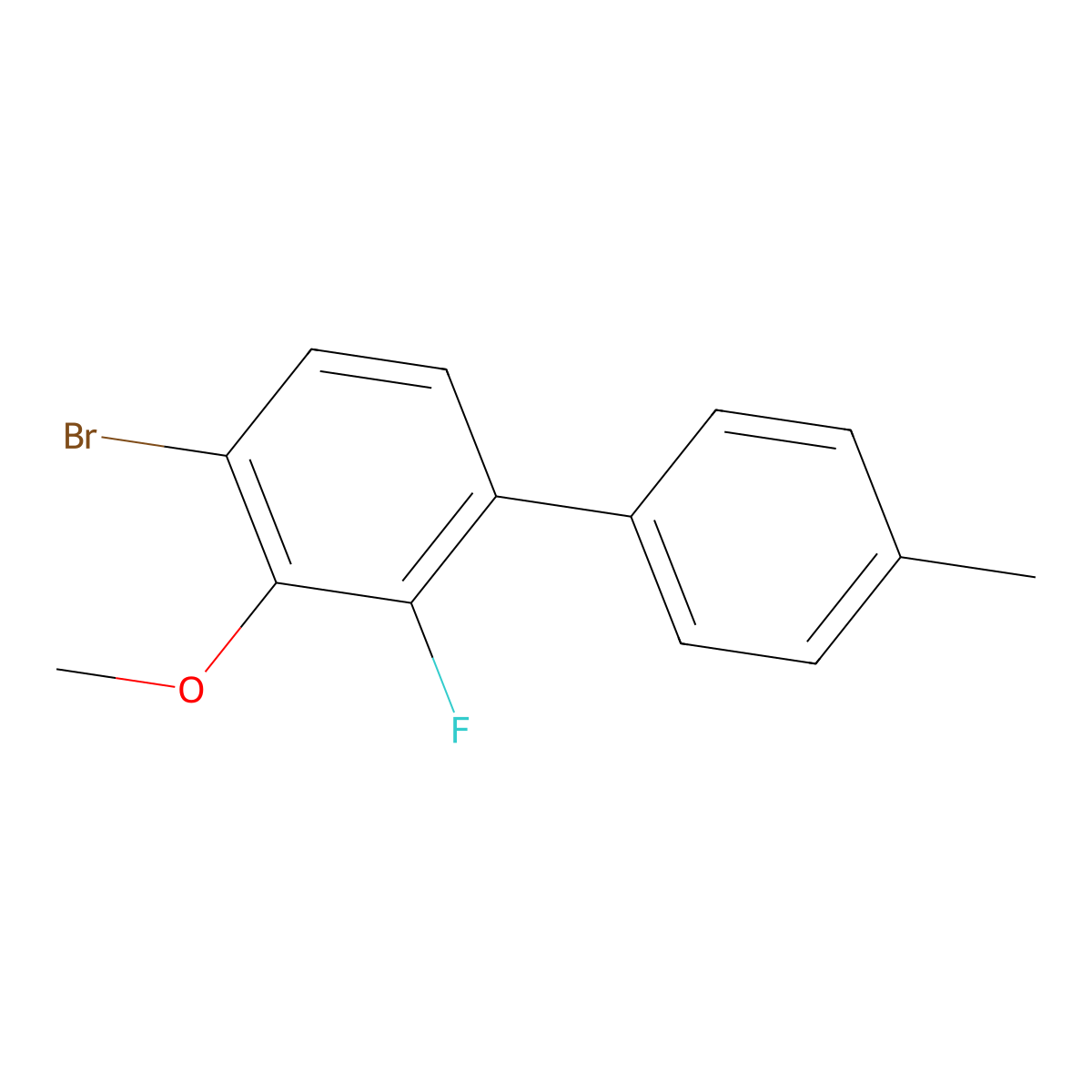 4-Bromo-2-fluoro-3-methoxy-4'-methyl-1,1'-biphenyl molecular structure, CAS 2901102-54-1