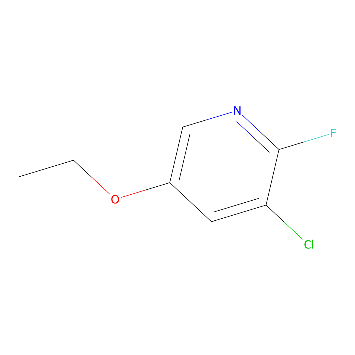 3-Chloro-5-ethoxy-2-fluoropyridine molecular structure, CAS 2901102-55-2