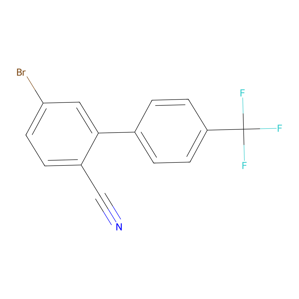5-Bromo-4'-(trifluoromethyl)-[1,1'-biphenyl]-2-carbonitrile molecular structure, CAS 2901102-60-9
