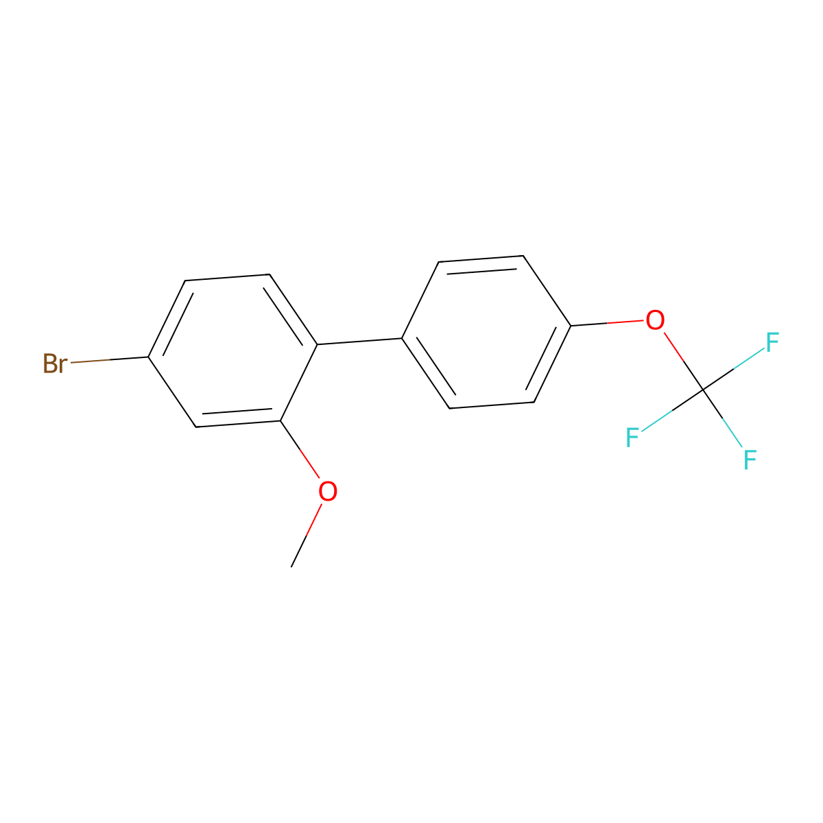 4-Bromo-2-methoxy-4'-(trifluoromethoxy)-1,1'-biphenyl molecular structure, CAS 2901102-64-3