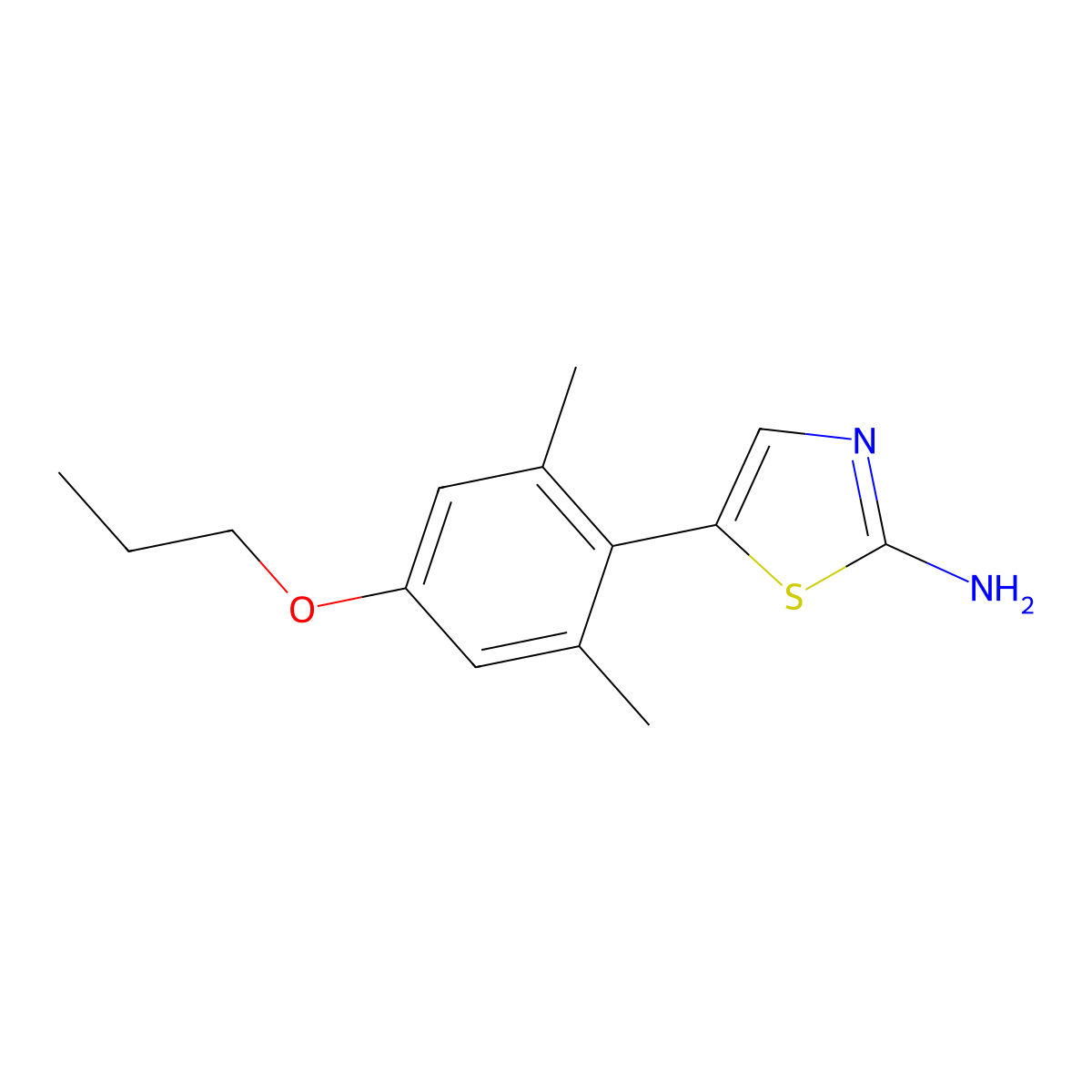 5-(2,6-Dimethyl-4-propoxyphenyl)thiazol-2-amine molecular structure, CAS 2901102-65-4