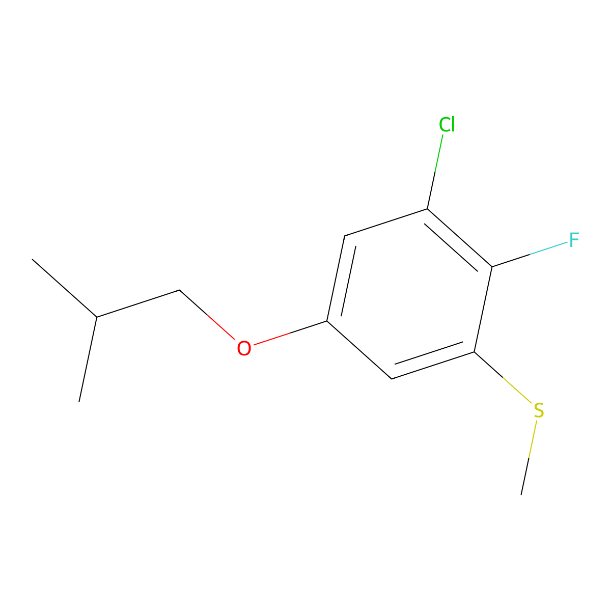 (3-Chloro-2-fluoro-5-isobutoxyphenyl)(methyl)sulfane molecular structure, CAS 2901102-67-6