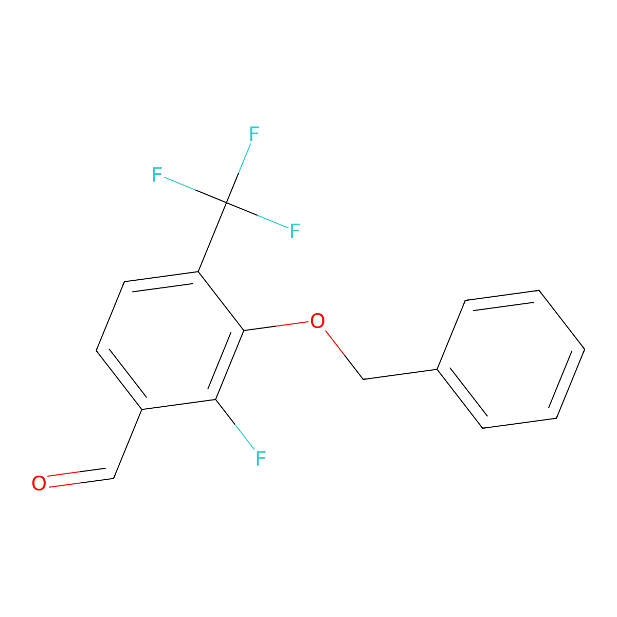 3-(BenZyloxy)-2-fluoro-4-(trifluoromethyl)benZaldehyde molecular structure, CAS 2901102-74-5