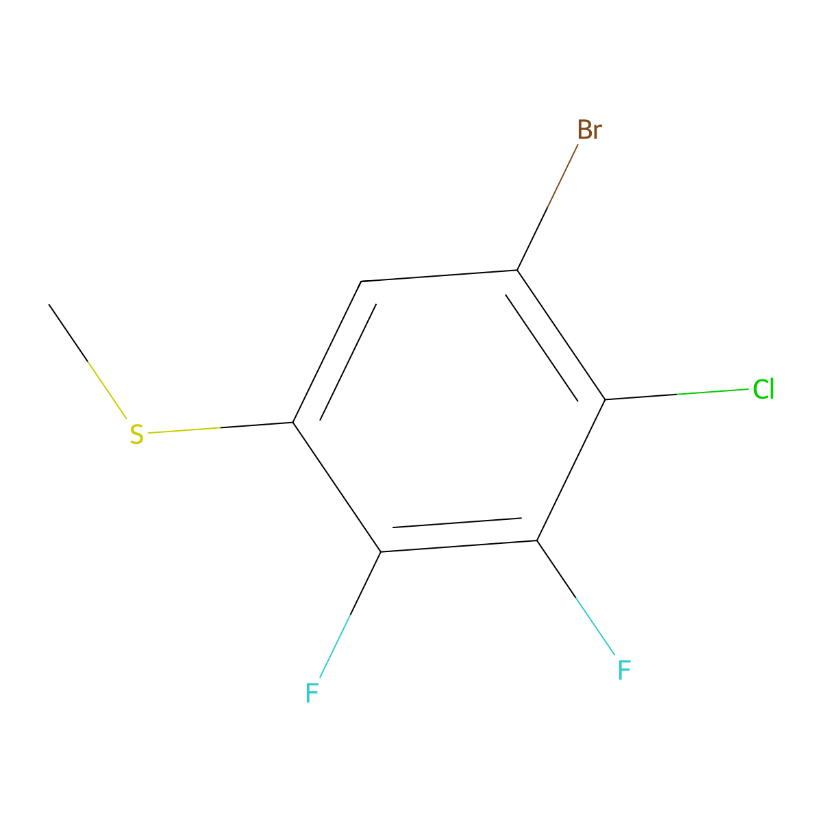 (5-Bromo-4-chloro-2,3-difluorophenyl)(methyl)sulfane molecular structure, CAS 2901102-75-6