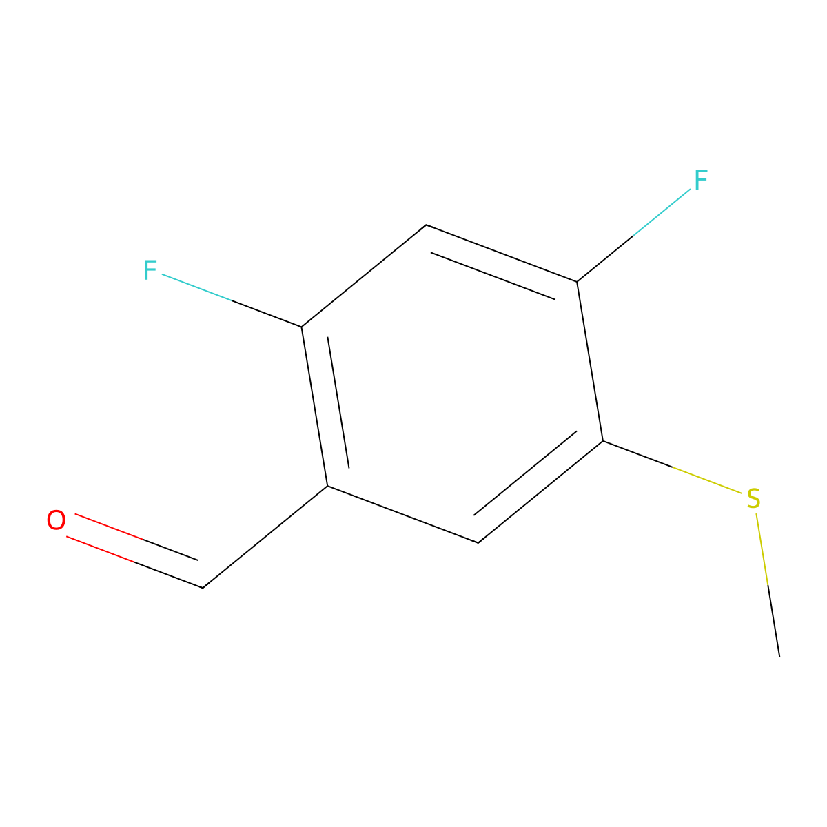 2,4-Difluoro-5-(methylthio)benZaldehyde molecular structure, CAS 2901102-77-8