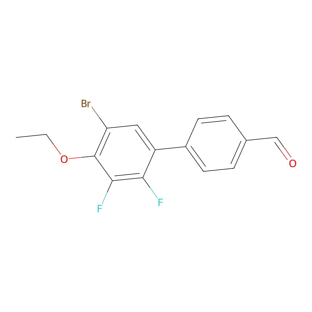 5'-Bromo-4'-ethoxy-2',3'-difluoro-[1,1'-biphenyl]-4-carbaldehyde molecular structure, CAS 2901102-82-5