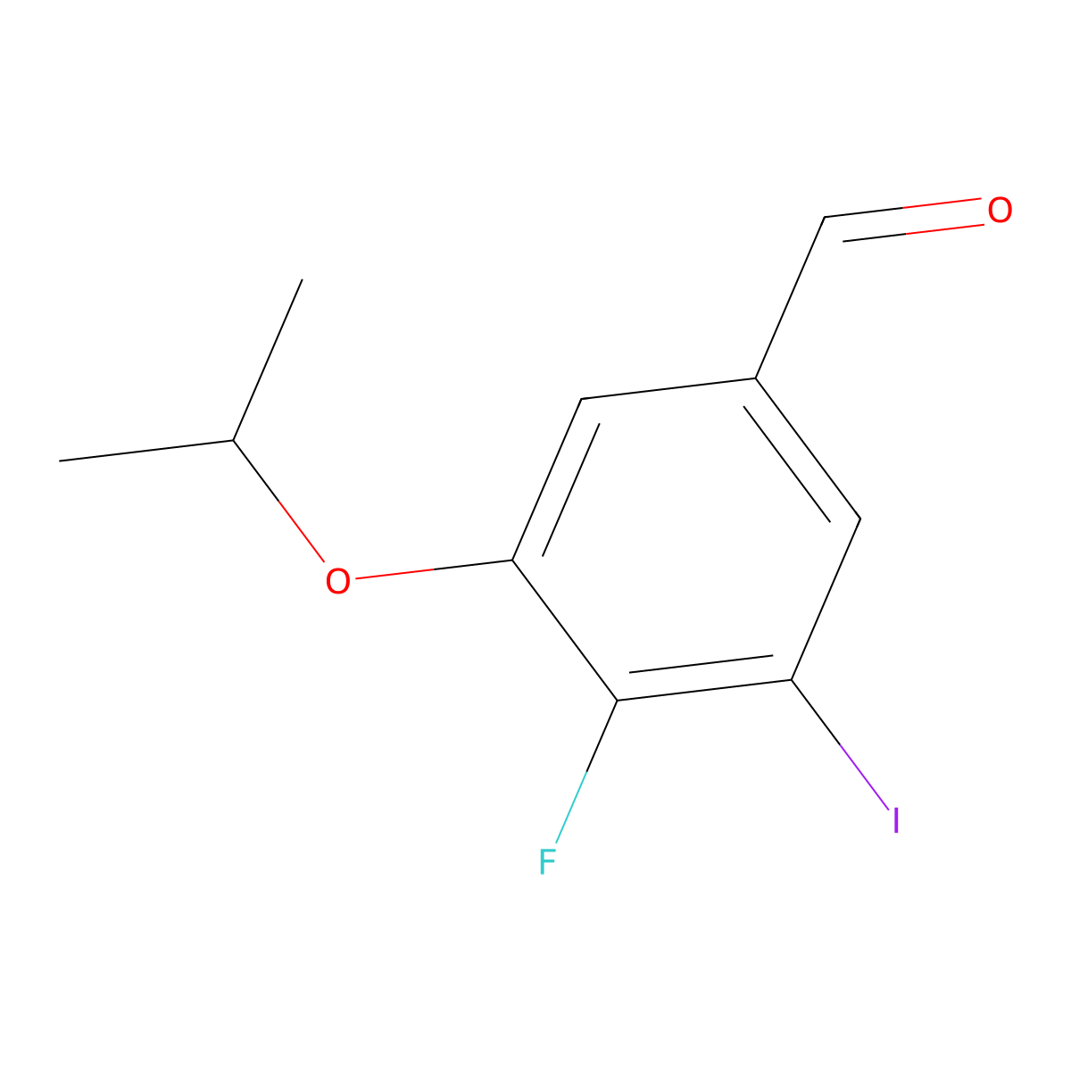 4-Fluoro-3-iodo-5-isopropoxybenZaldehyde molecular structure, CAS 2901102-84-7