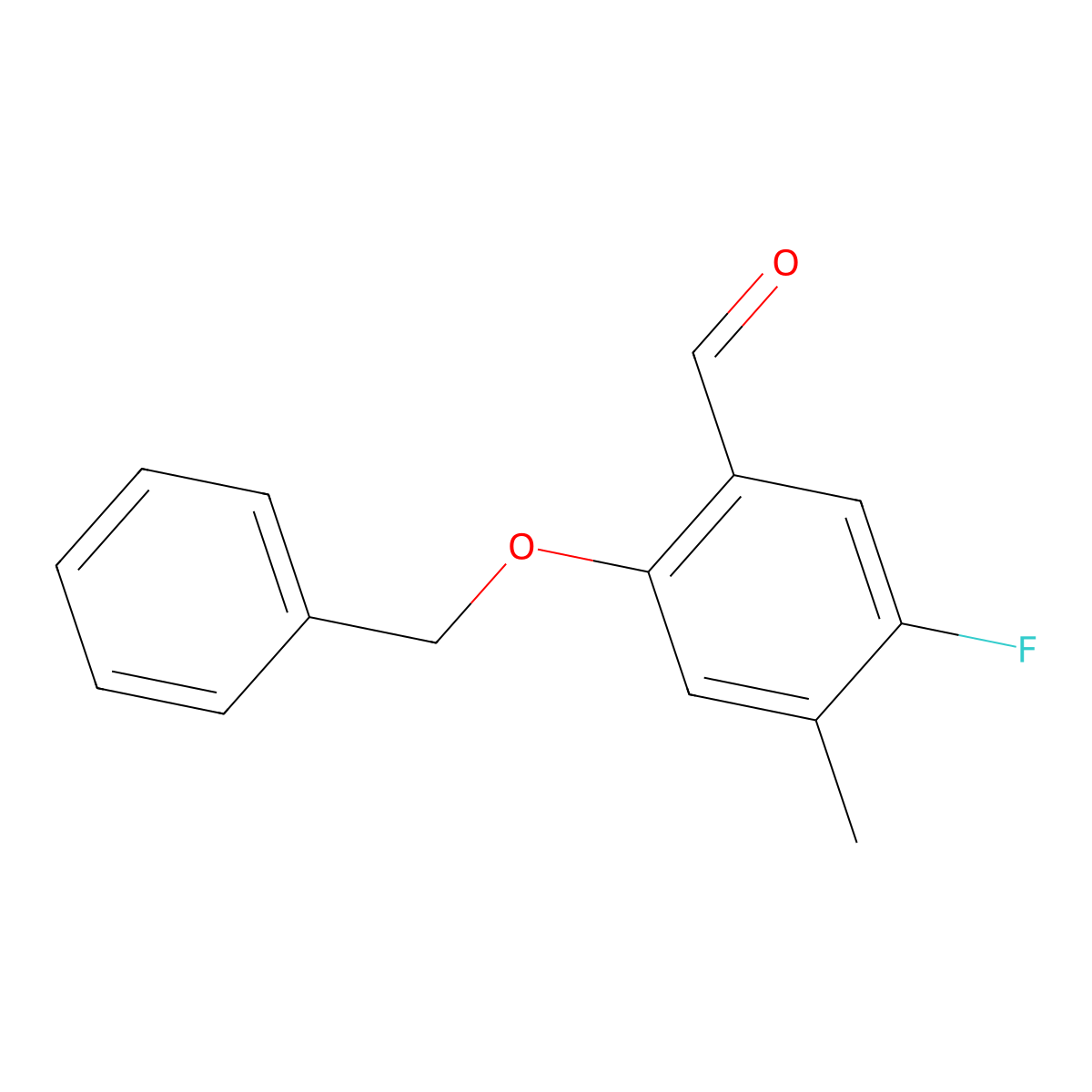2-(Benzyloxy)-5-fluoro-4-methylbenzaldehyde molecular structure, CAS 2901102-92-7