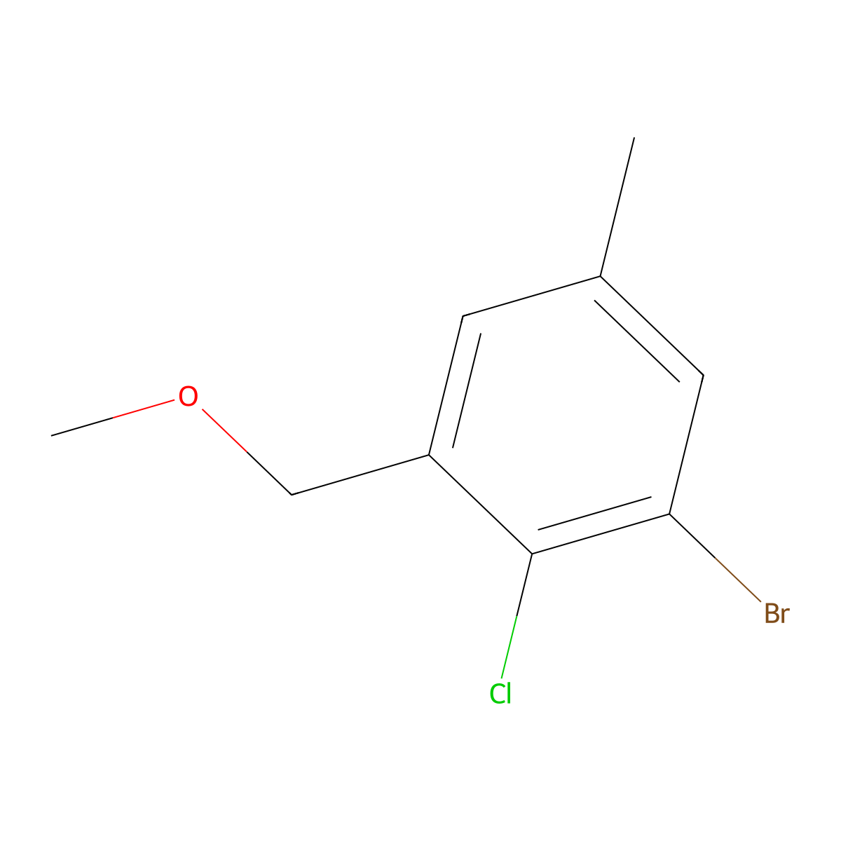 1-Bromo-2-chloro-3-(methoxymethyl)-5-methylbenZene molecular structure, CAS 2901102-93-8