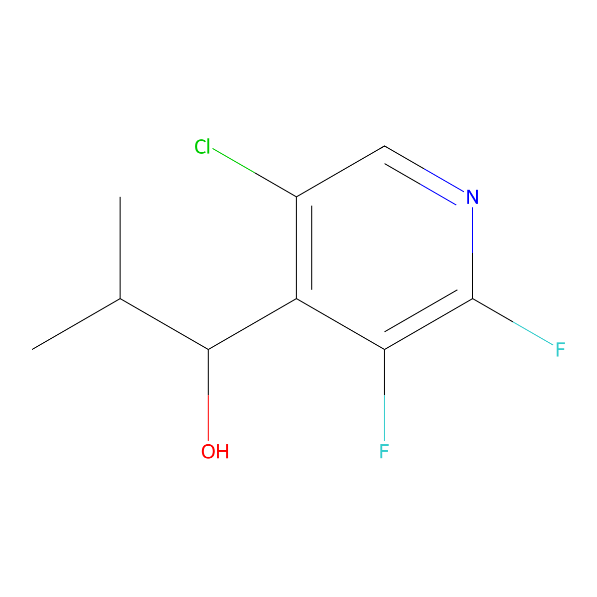 1-(5-Chloro-2,3-difluoropyridin-4-yl)-2-methylpropan-1-ol molecular structure, CAS 2901102-94-9
