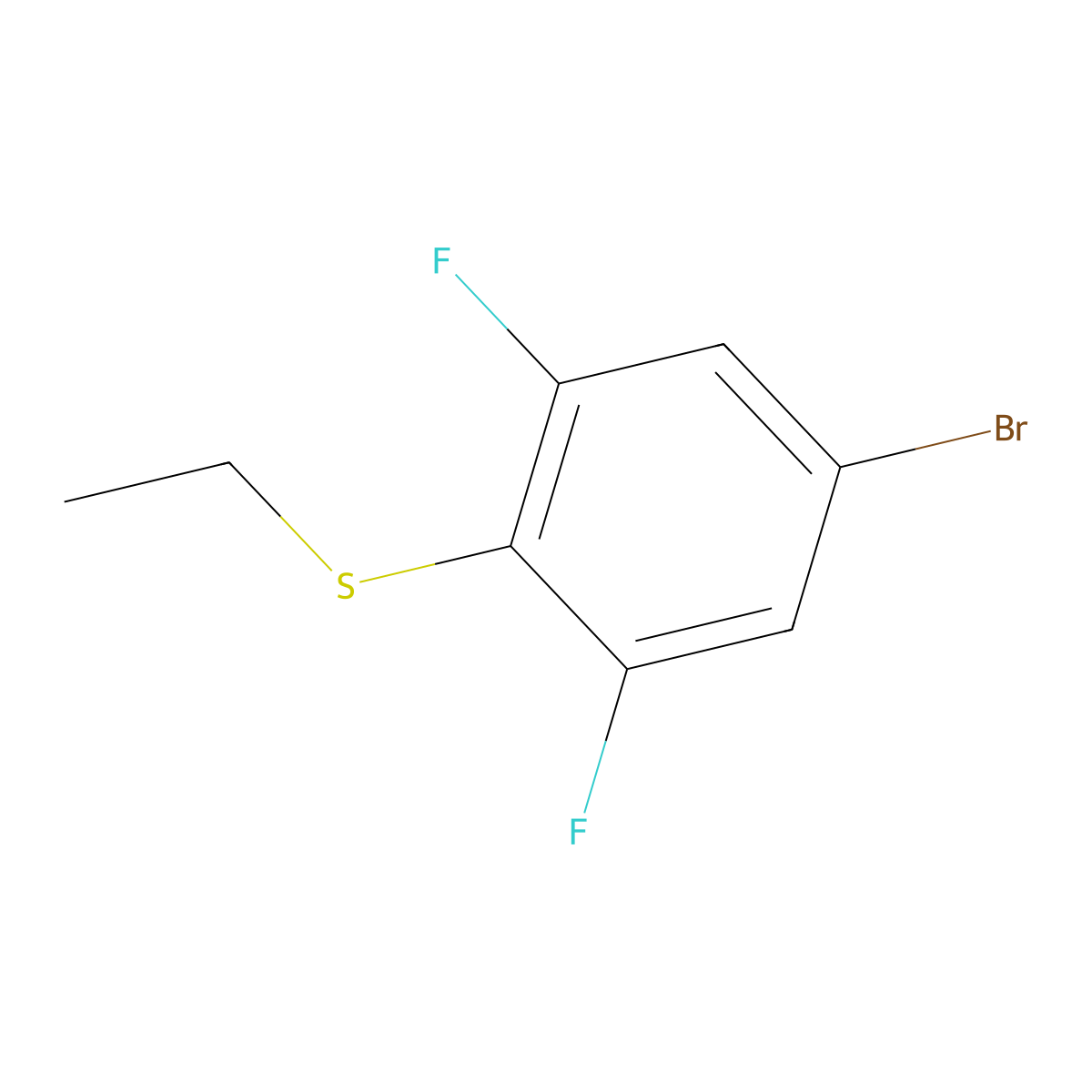 (4-Bromo-2,6-difluorophenyl)(ethyl)sulfane molecular structure, CAS 2901102-95-0