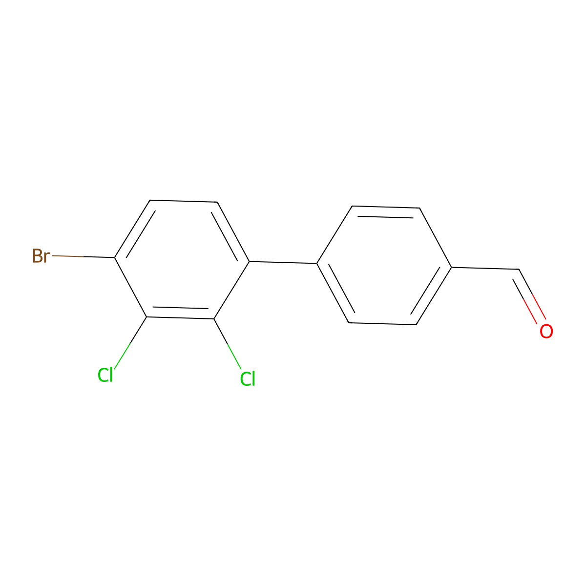 4'-Bromo-2',3'-dichloro-[1,1'-biphenyl]-4-carbaldehyde molecular structure, CAS 2901102-97-2