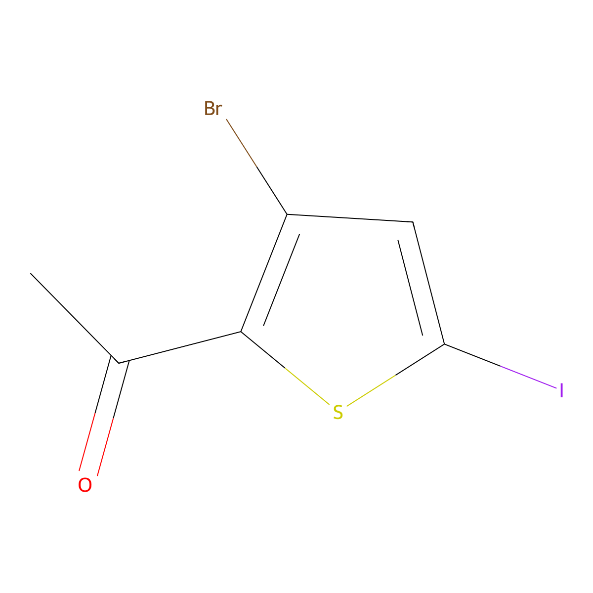1-(3-Bromo-5-iodothiophen-2-yl)ethanone molecular structure, CAS 2901103-07-7
