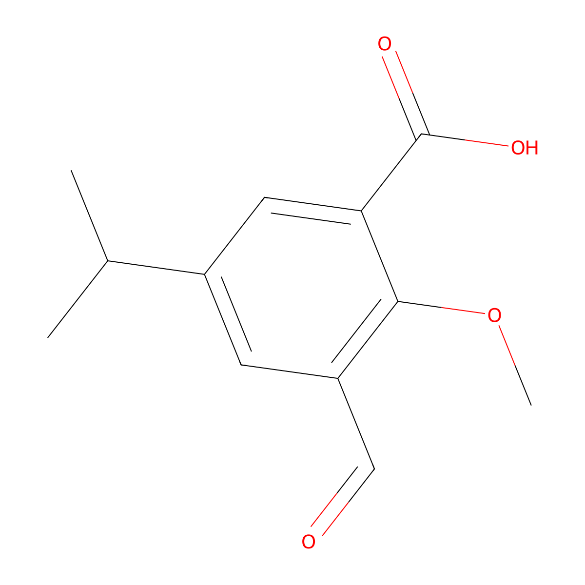 3-Formyl-5-isopropyl-2-methoxybenZoic acid molecular structure, CAS 2901103-10-2