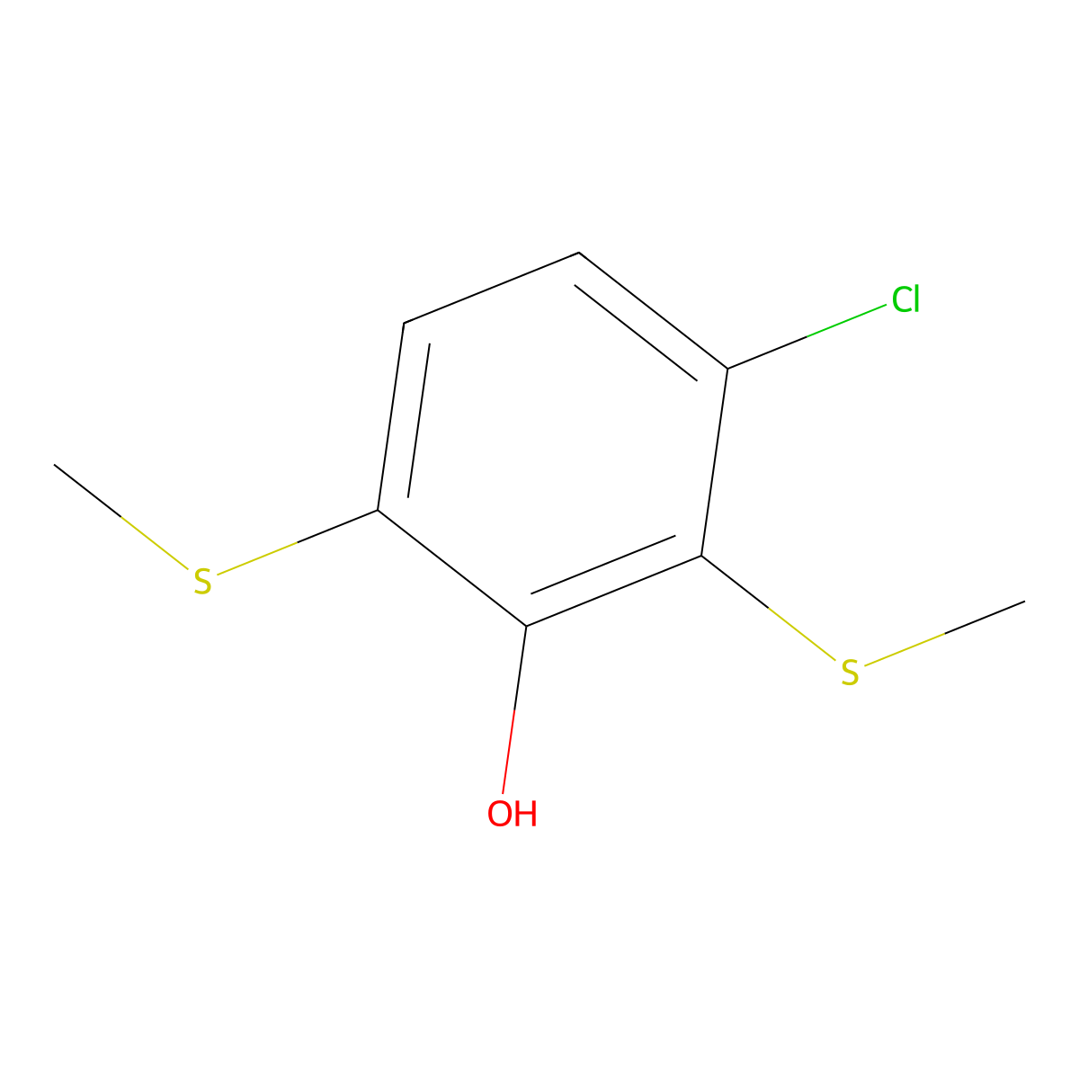 3-Chloro-2,6-bis(methylthio)phenol molecular structure, CAS 2901103-12-4