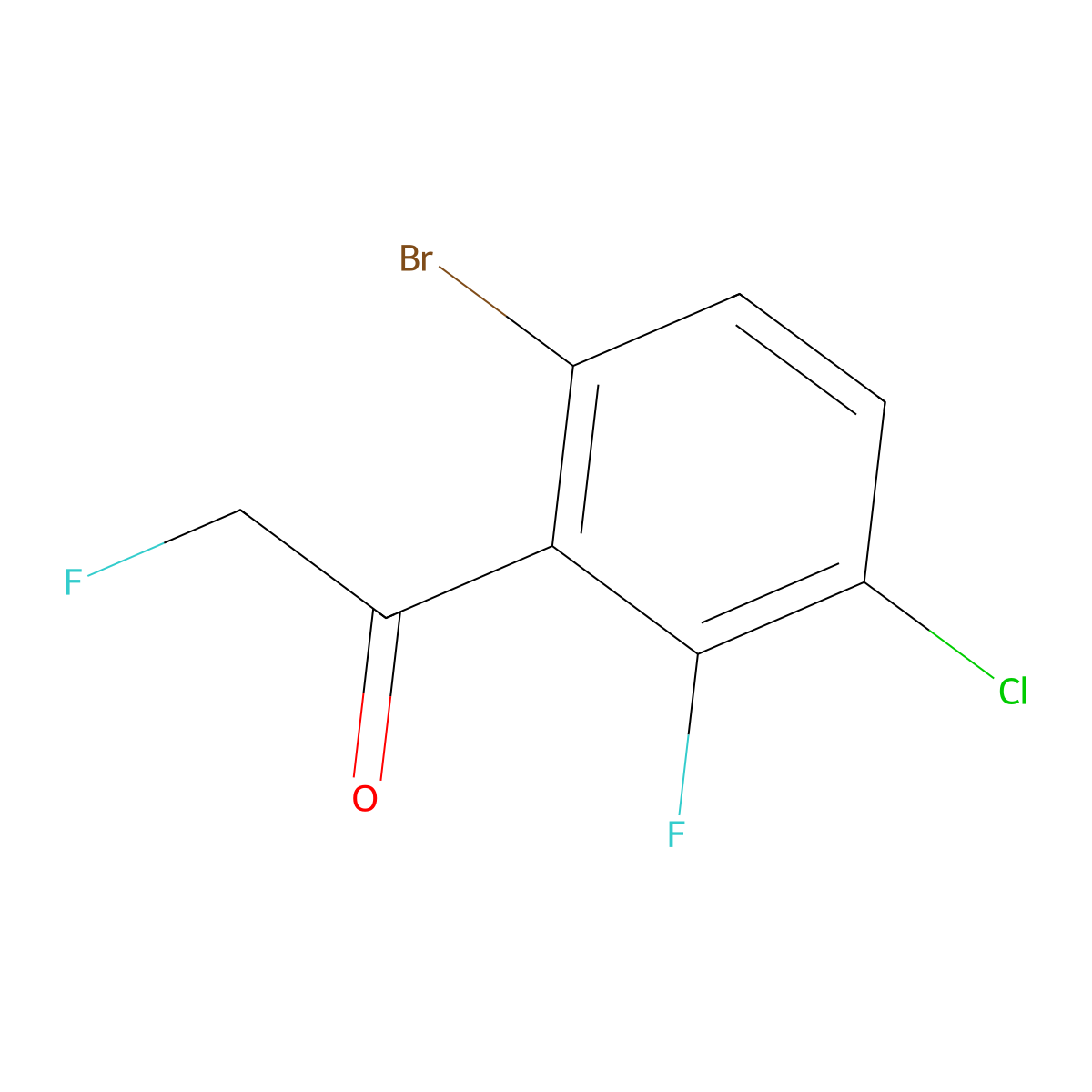 1-(6-Bromo-3-chloro-2-fluorophenyl)-2-fluoroethanone molecular structure, CAS 2901103-13-5