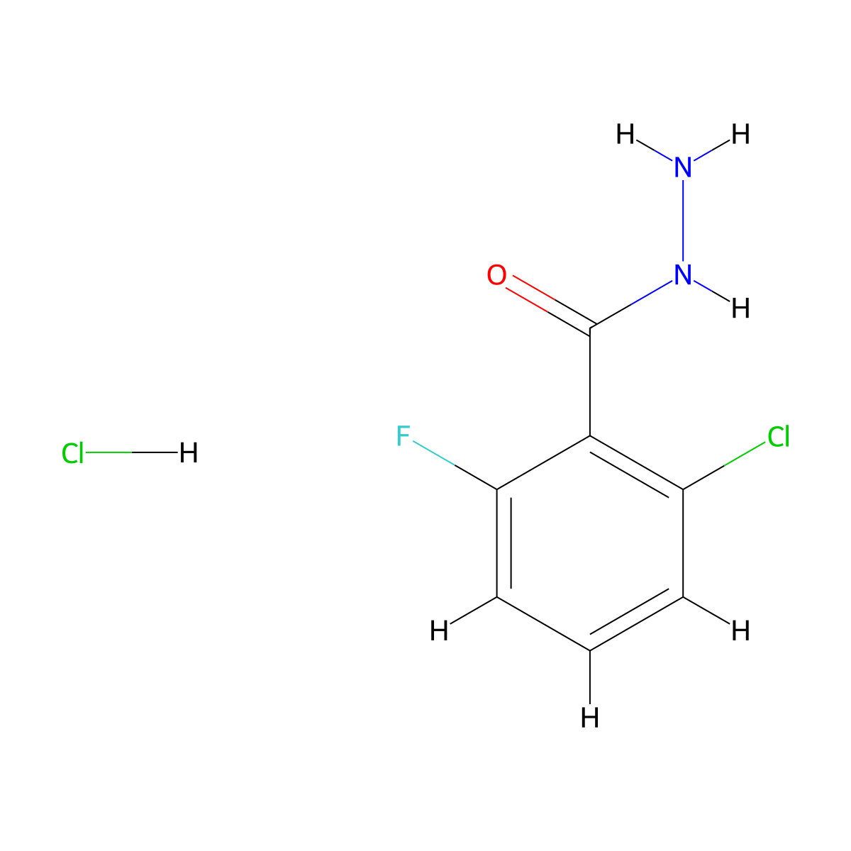 2-Chloro-6-fluorobenzohydrazide hydrochloride molecular structure, CAS 2901103-14-6