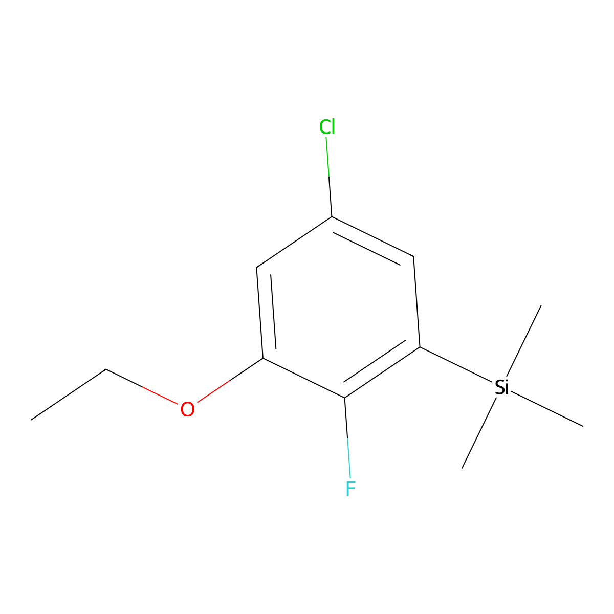 (5-Chloro-3-ethoxy-2-fluorophenyl)trimethylsilane molecular structure, CAS 2901103-16-8