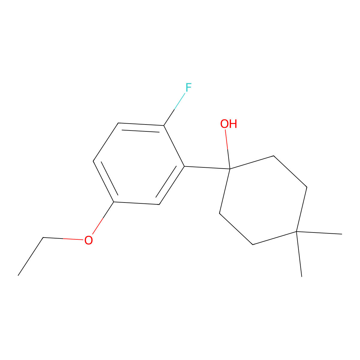 1-(5-Ethoxy-2-fluorophenyl)-4,4-dimethylcyclohexanol molecular structure, CAS 2901103-19-1